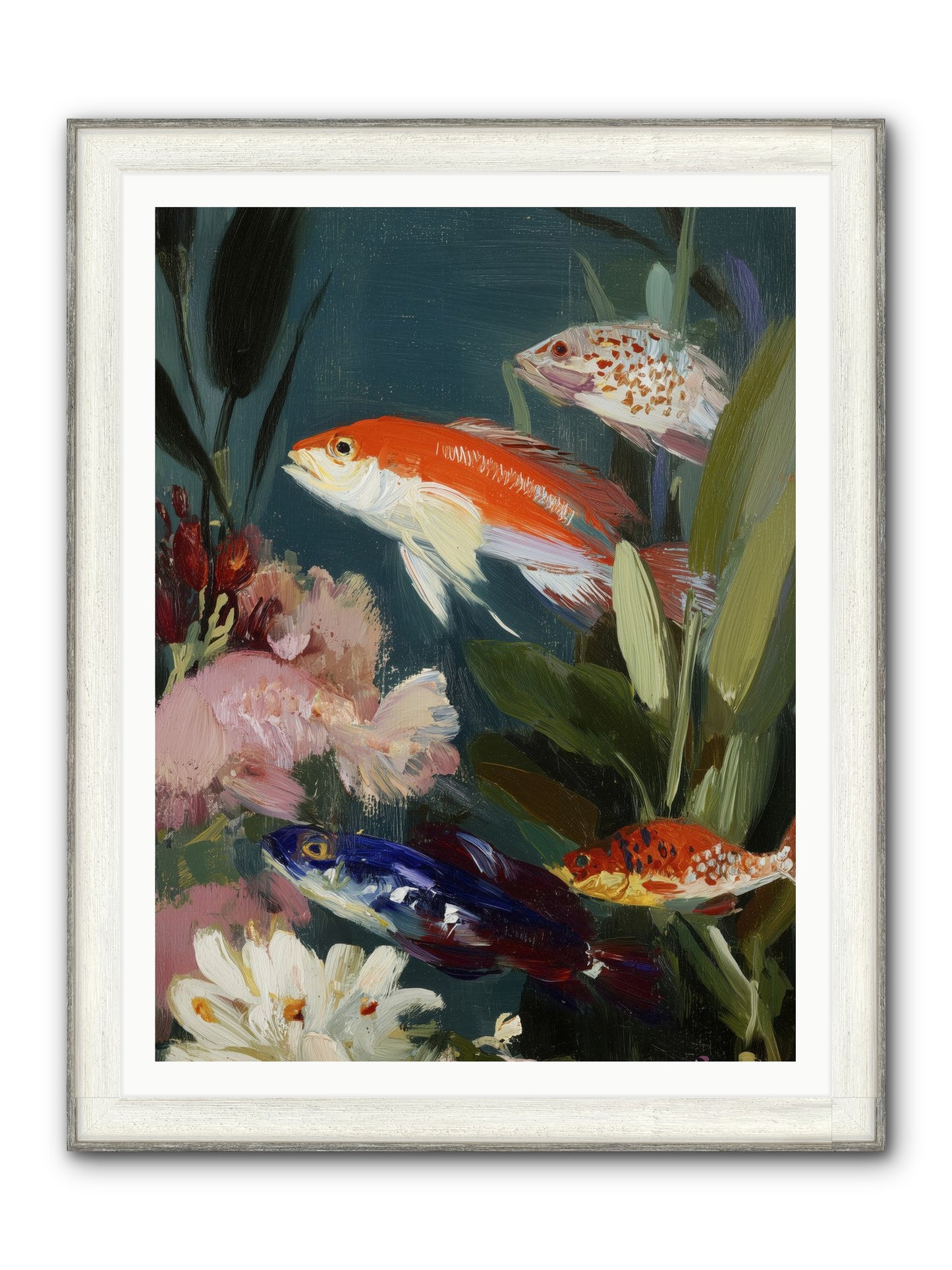 Dancing Through Tide Framed Print - Driftwood White 36x48