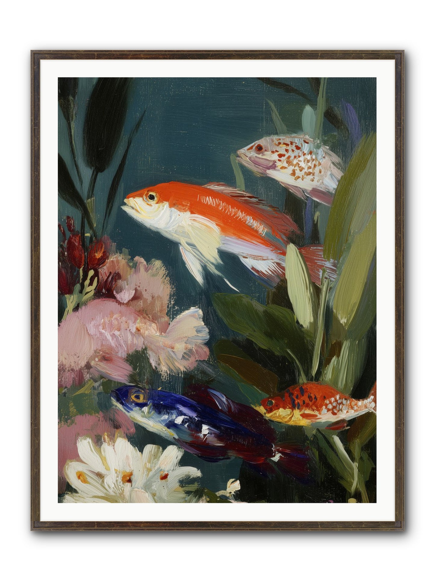 Dancing Through Tide Framed Print - Slimwoods Black/Gold 36x48