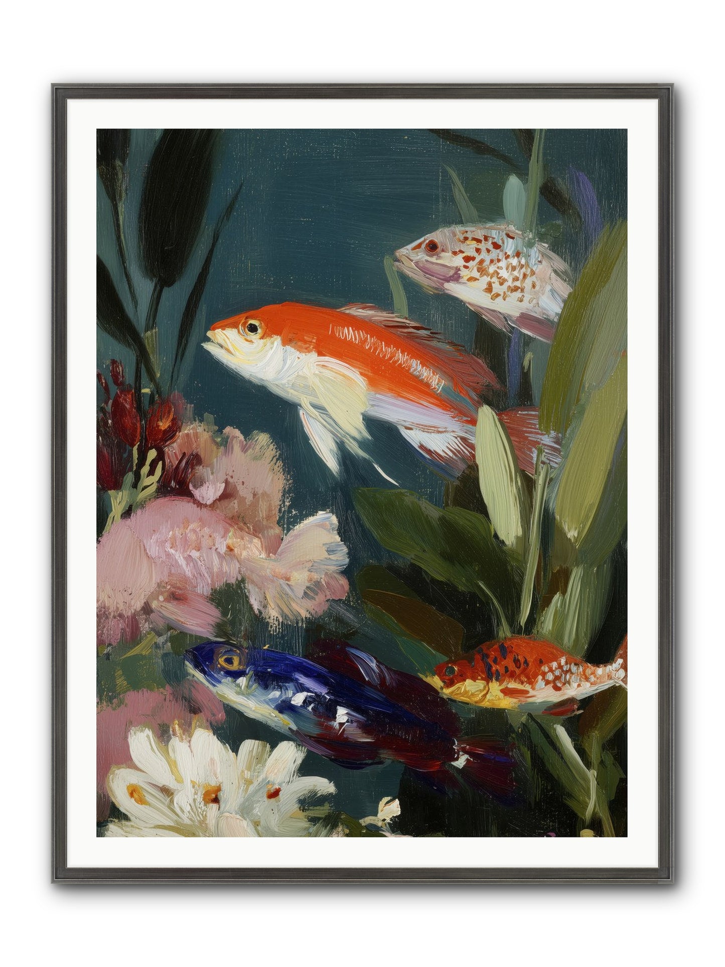 Dancing Through Tide Framed Print - Slimwoods Black/Silver 36x48