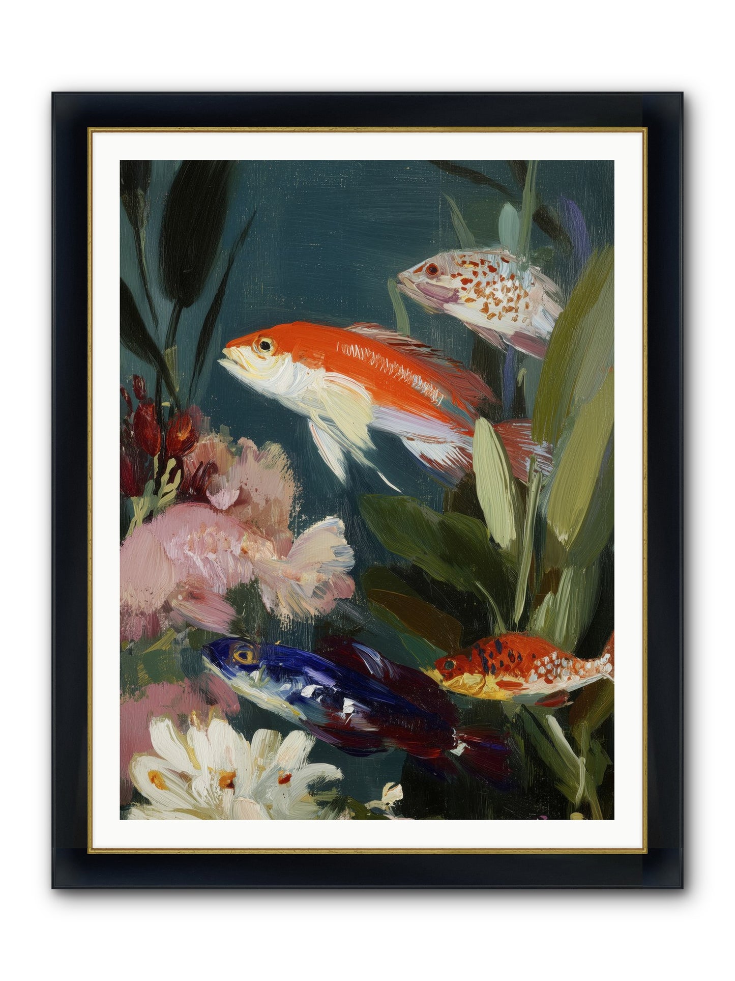 Dancing Through Tide Framed Print - Wide Black w/Gold 36x48
