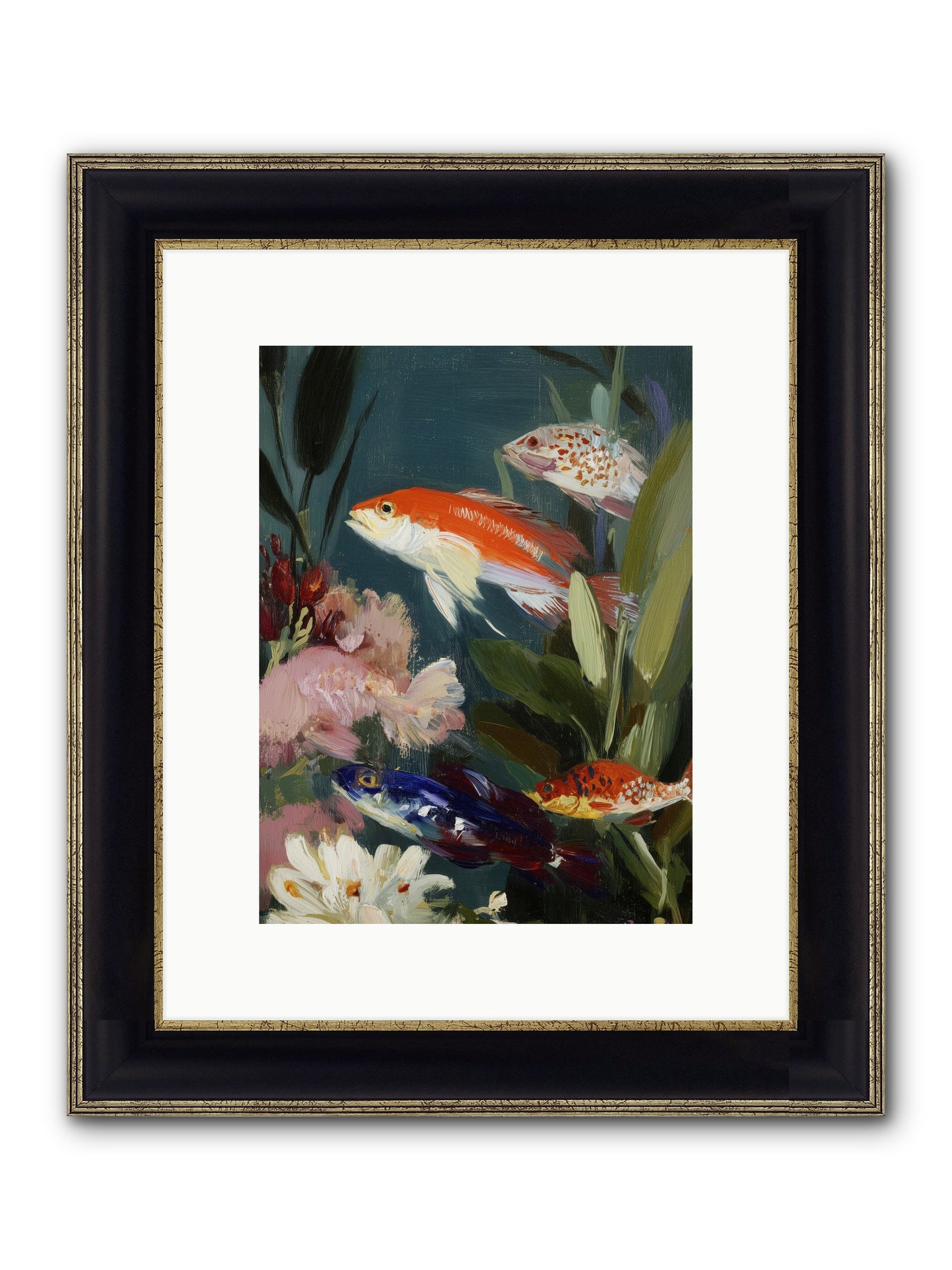 Dancing Through Tide Framed Print - Black & Gold 9x12