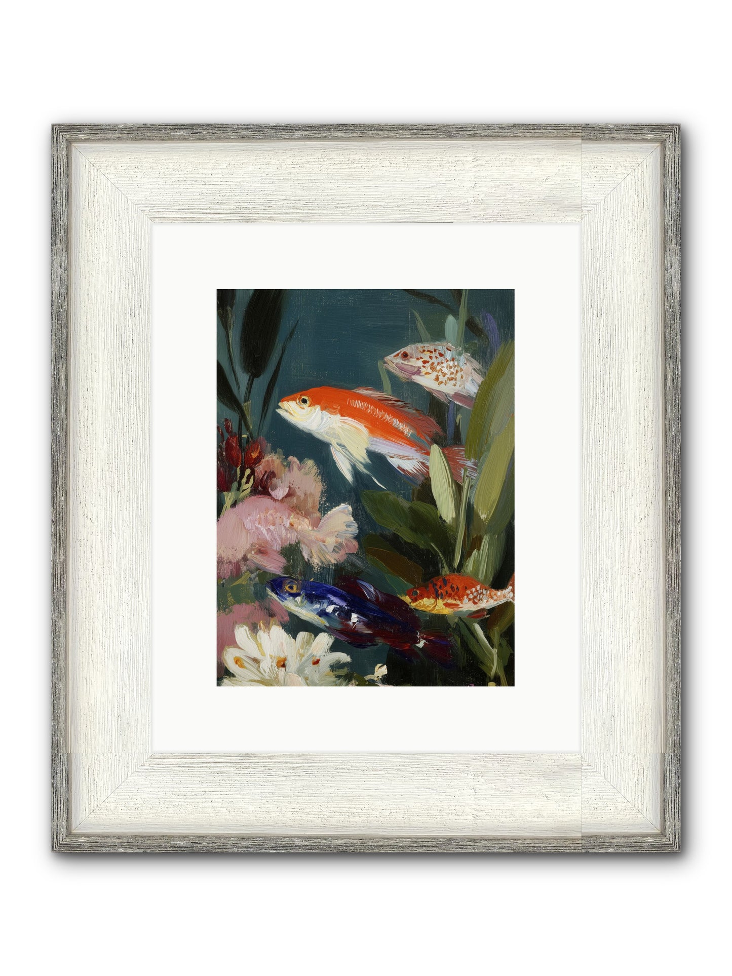 Dancing Through Tide Framed Print - Driftwood White 9x12