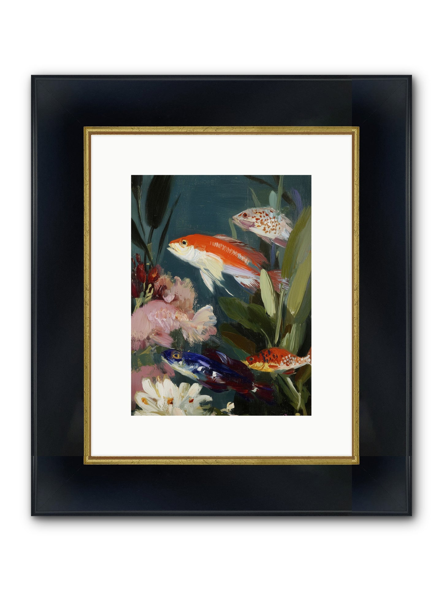 Dancing Through Tide Framed Print - Wide Black w/Gold 9x12