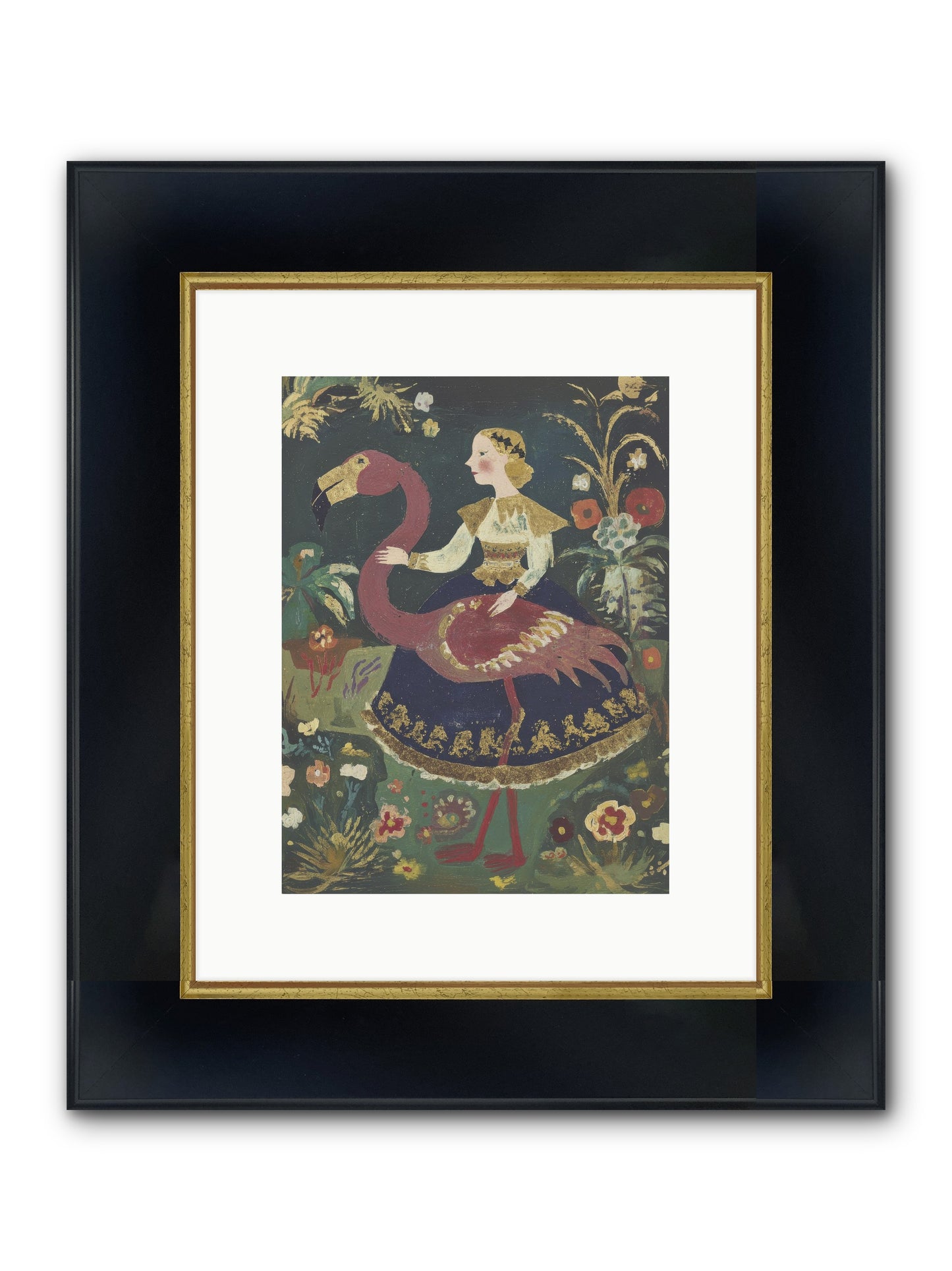 Dandelion At Dusk Framed Print - Wide Black w/Gold 9x12