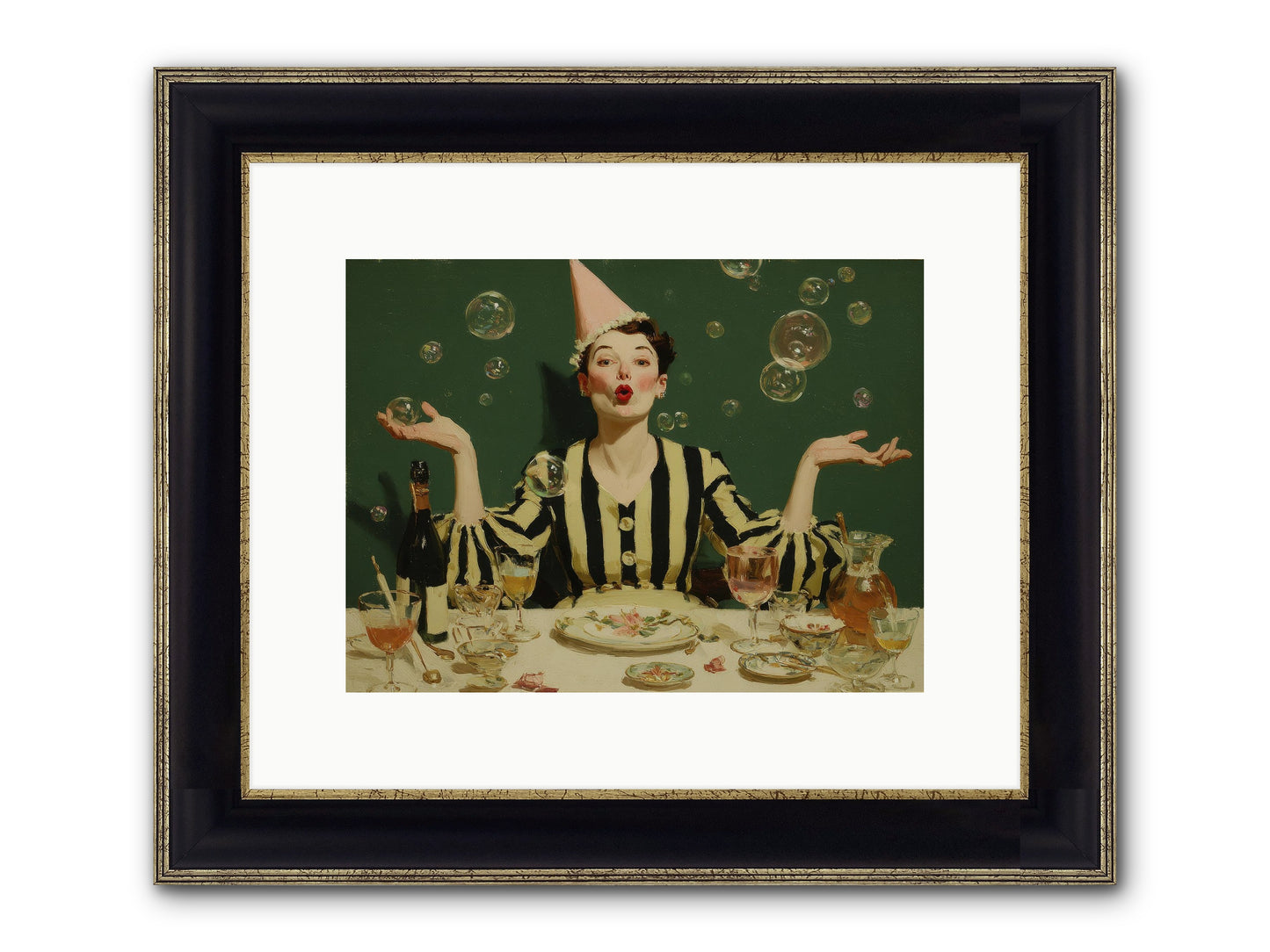 Dandelion & Vice Framed Print - Black & Gold 12x9