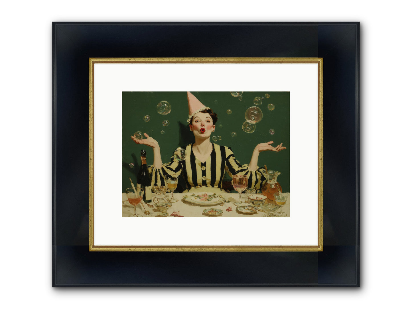 Dandelion & Vice Framed Print - Wide Black w/Gold 12x9