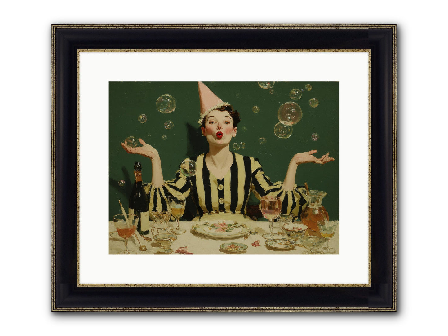 Dandelion & Vice Framed Print - Black & Gold 16x12