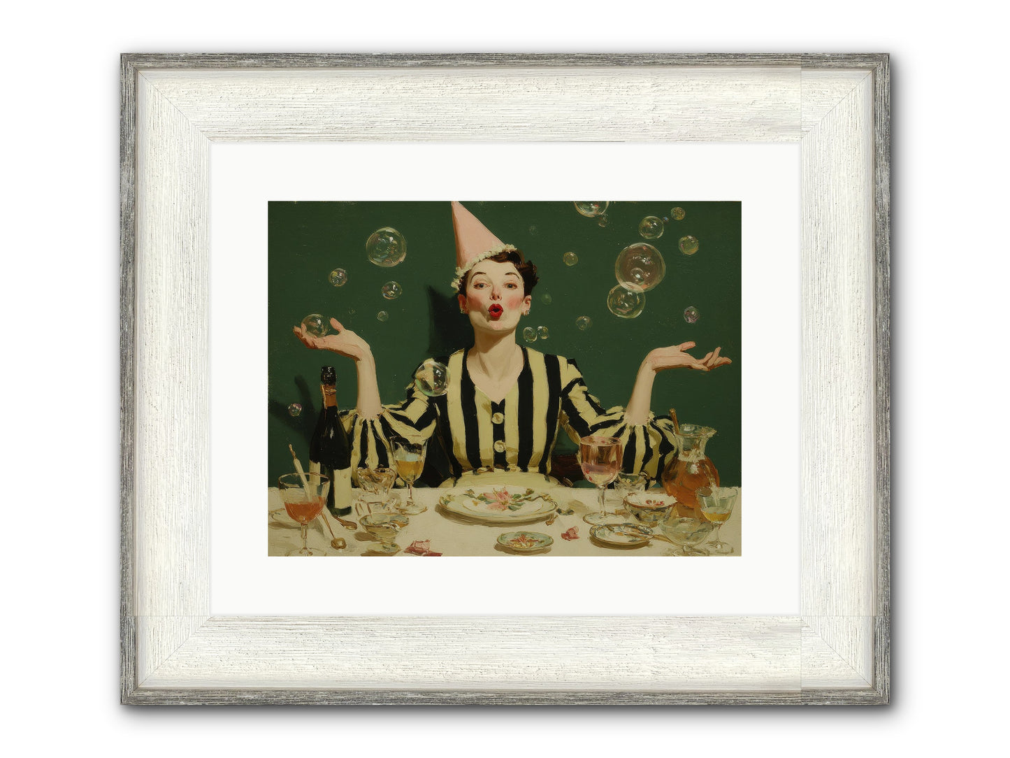 Dandelion & Vice Framed Print - Driftwood White 16x12
