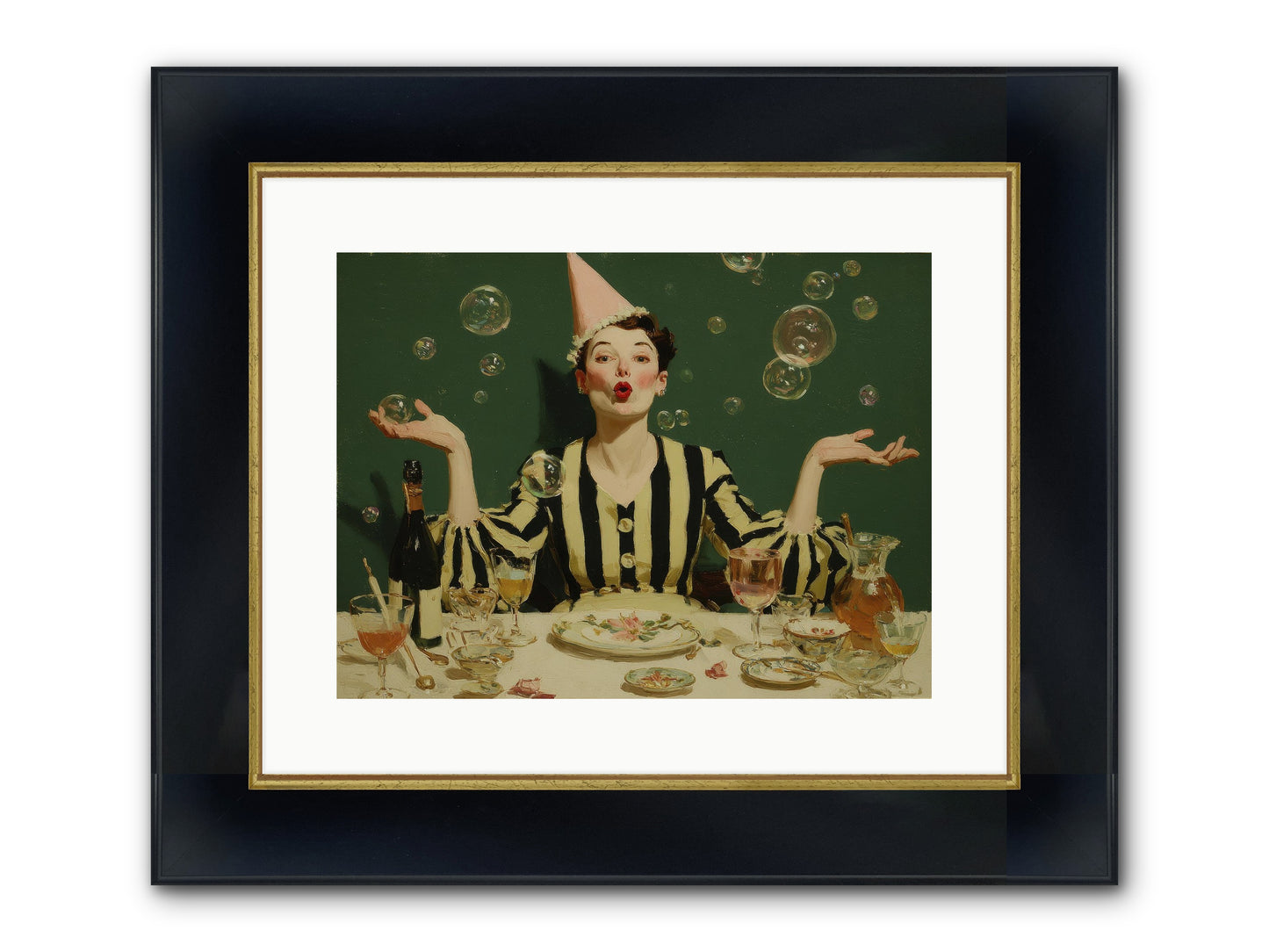 Dandelion & Vice Framed Print - Wide Black w/Gold 16x12