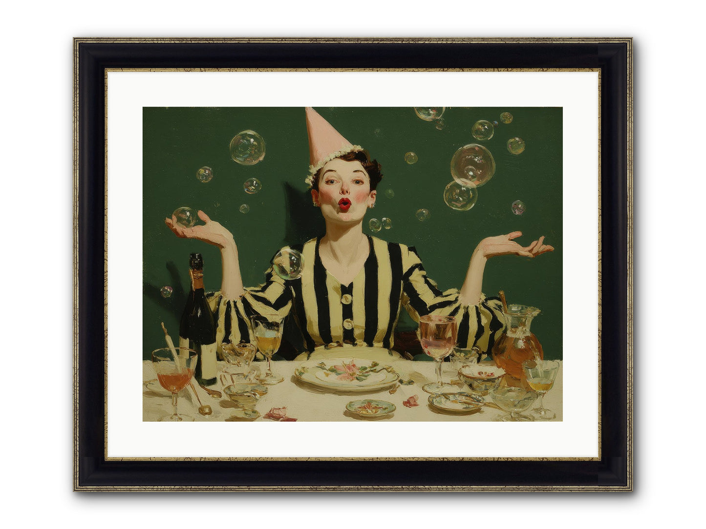 Dandelion & Vice Framed Print - Black & Gold 24x18