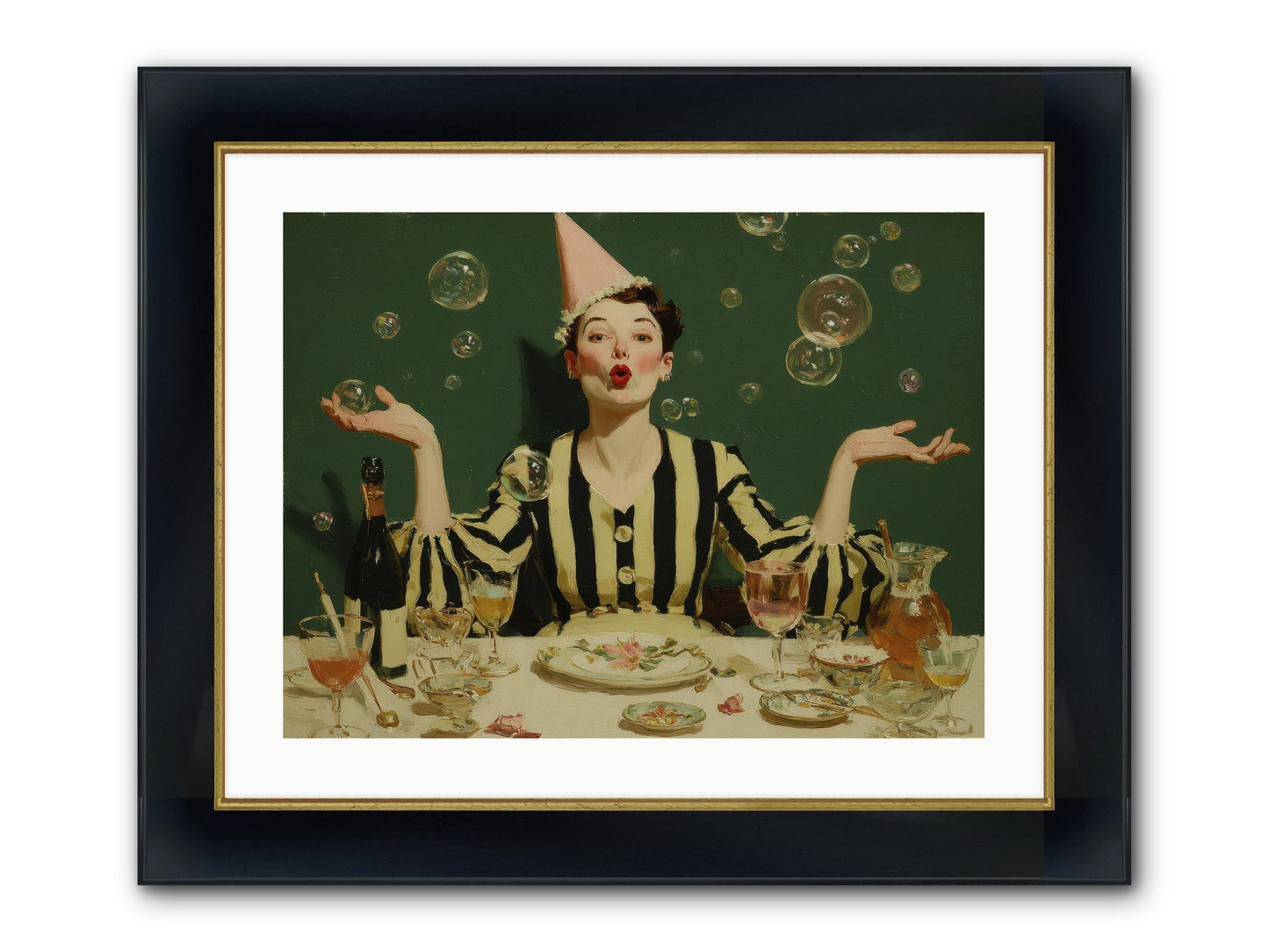Dandelion & Vice Framed Print - Wide Black w/Gold 24x18