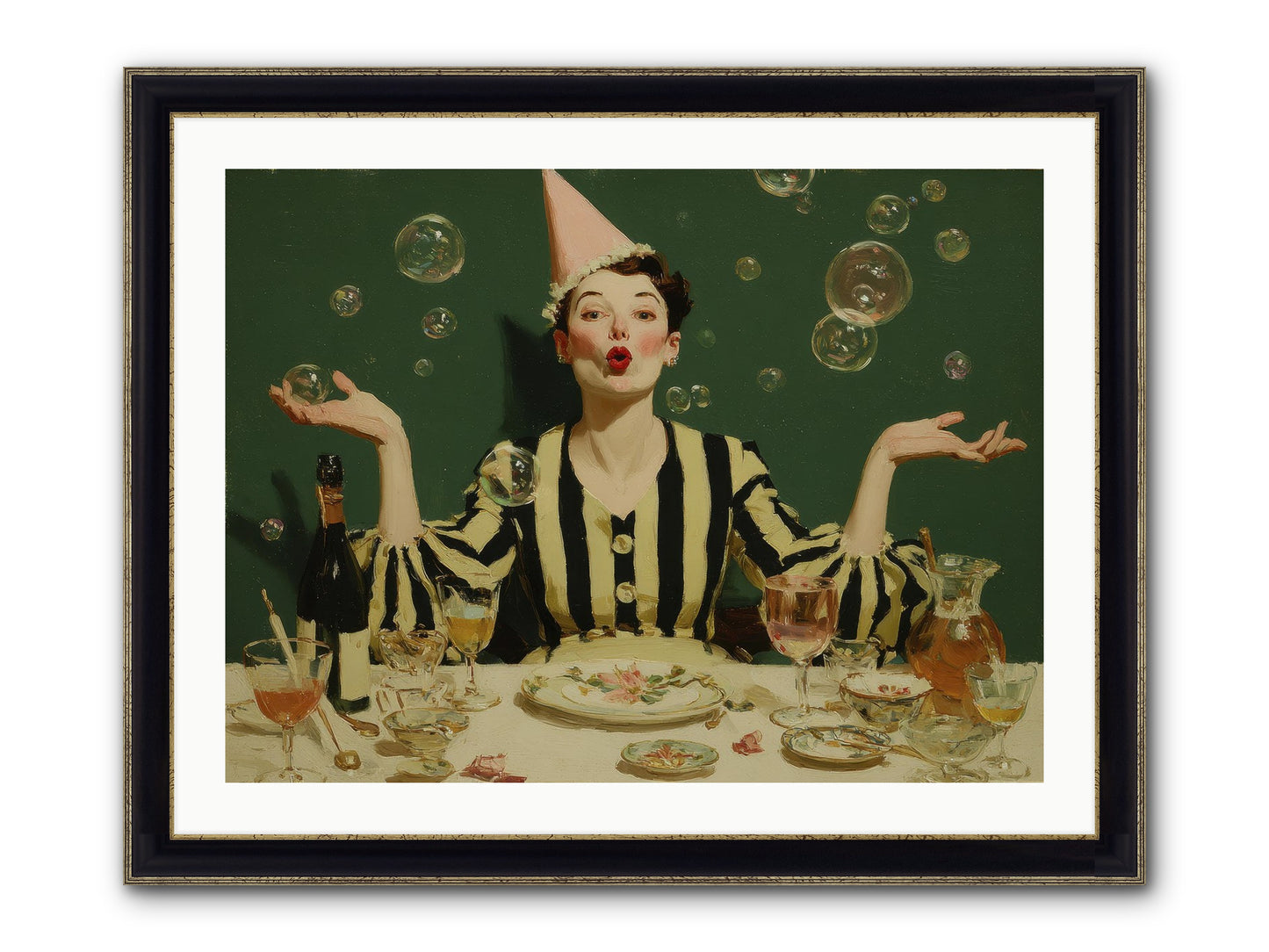 Dandelion & Vice Framed Print - Black & Gold 32x24