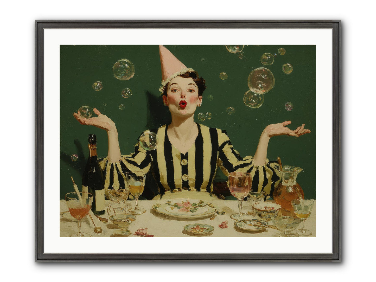 Dandelion & Vice Framed Print - Slimwoods Black/Silver 32x24