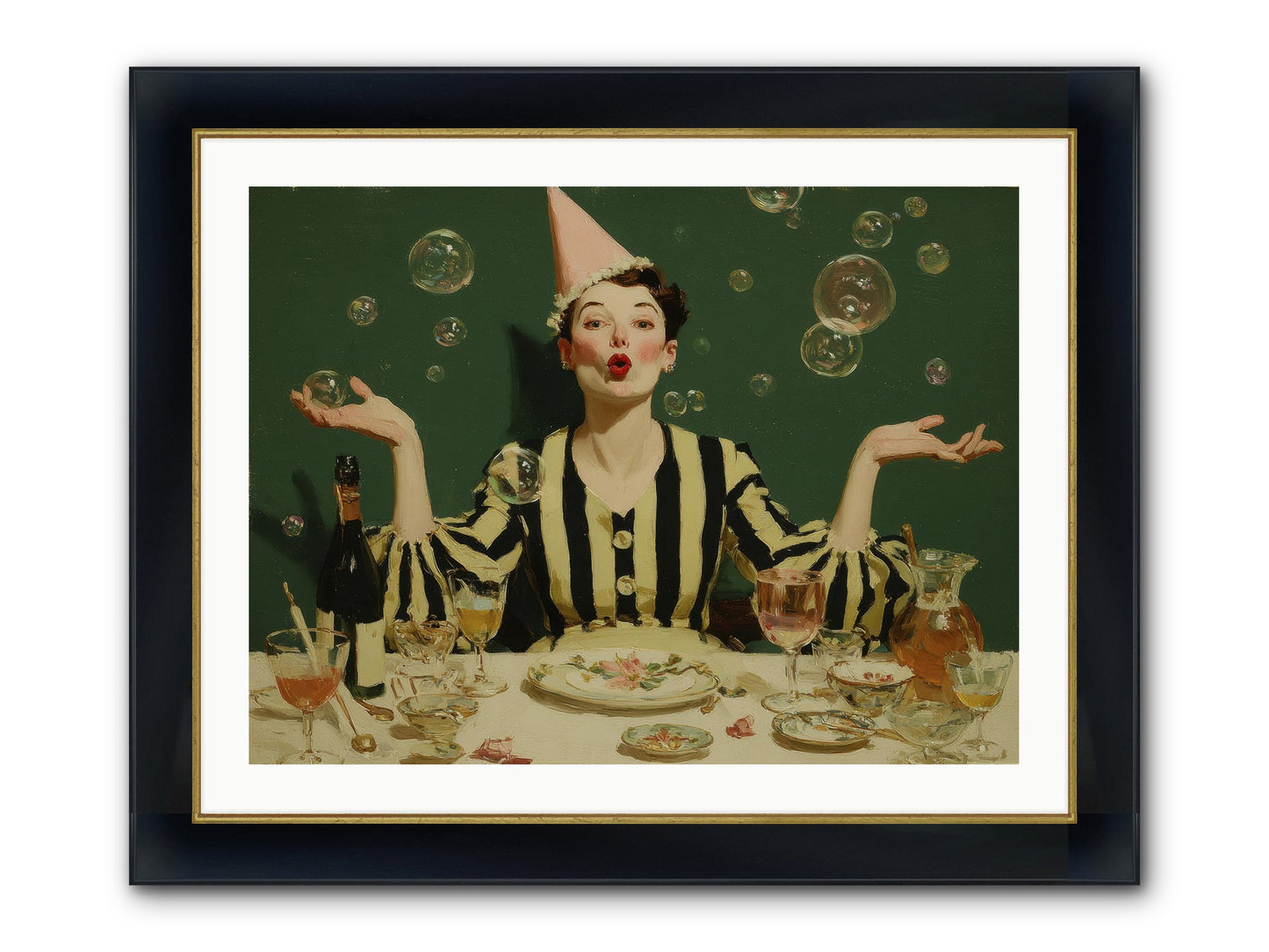 Dandelion & Vice Framed Print - Wide Black w/Gold 32x24