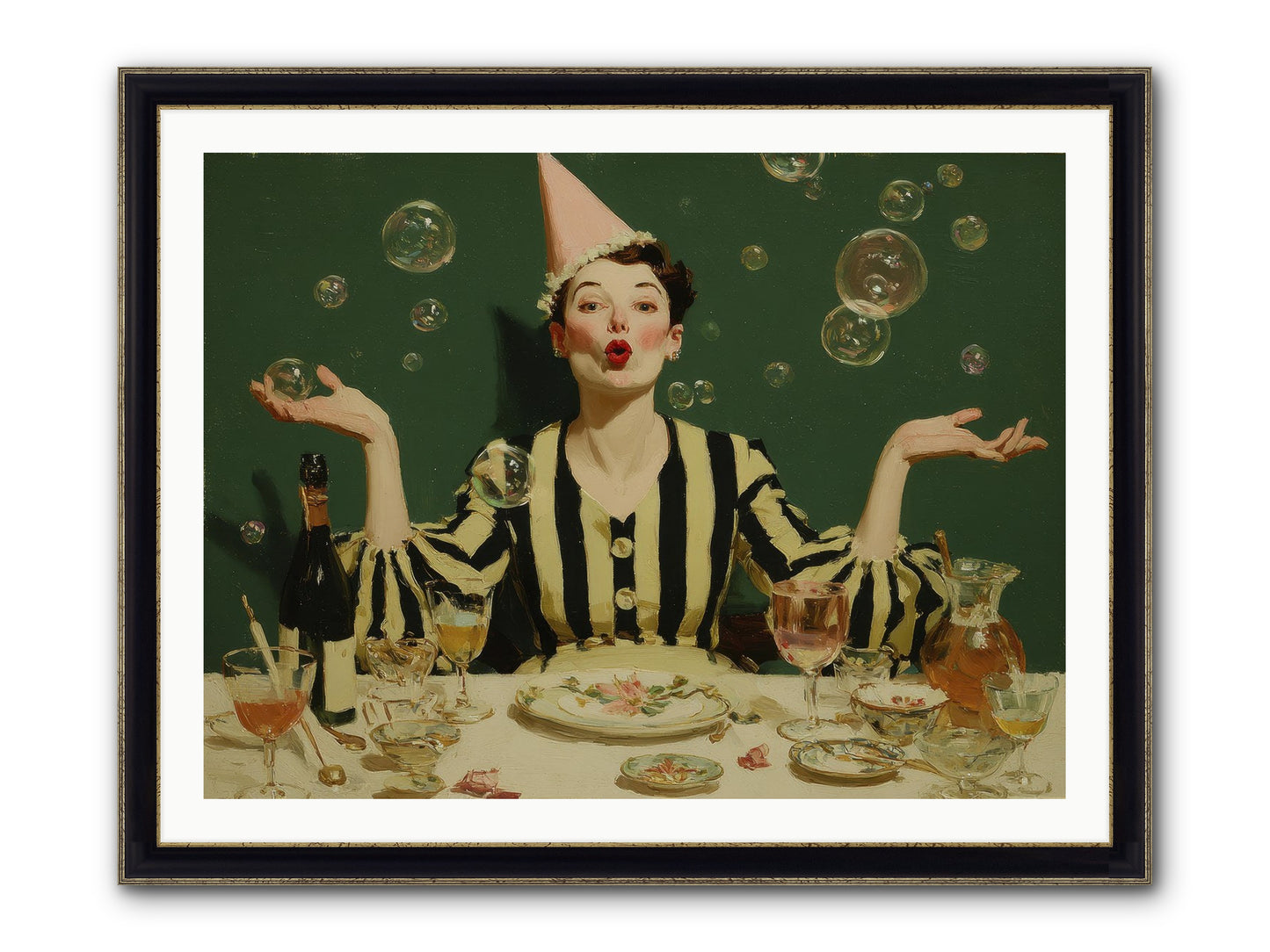 Dandelion & Vice Framed Print - Black & Gold 40x30