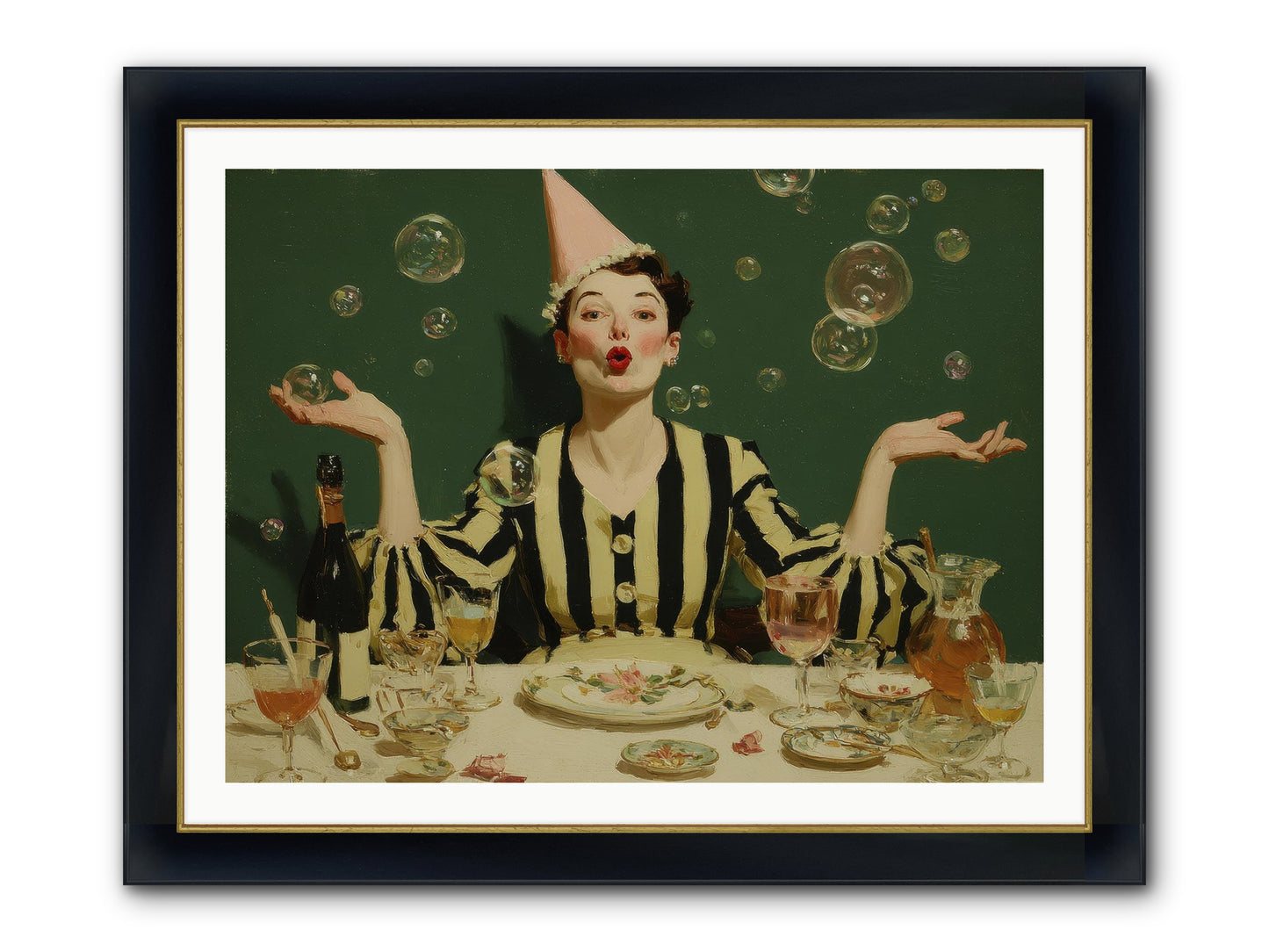 Dandelion & Vice Framed Print - Wide Black w/Gold 40x30