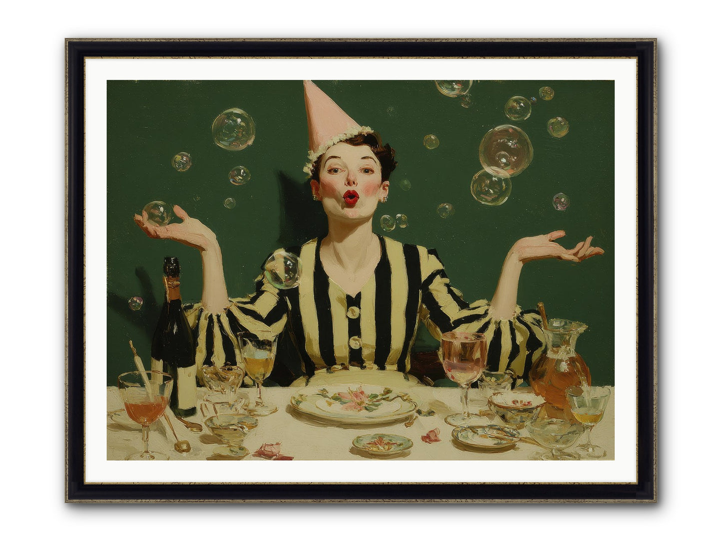 Dandelion & Vice Framed Print - Black & Gold 48x36