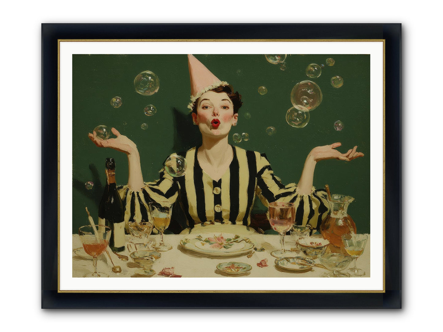 Dandelion & Vice Framed Print - Wide Black w/Gold 48x36