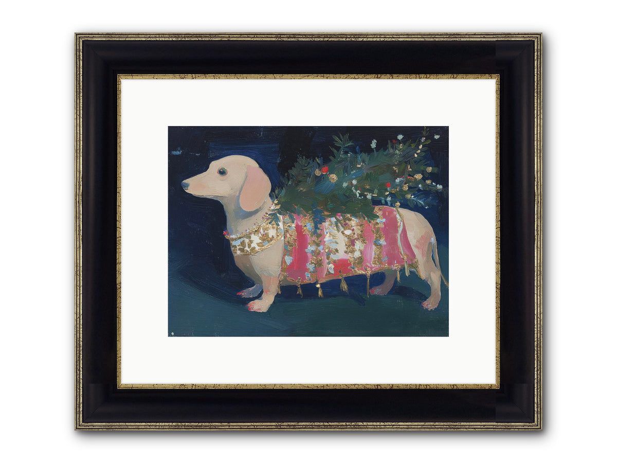 Dapper In December Framed Print - Black & Gold 12x9