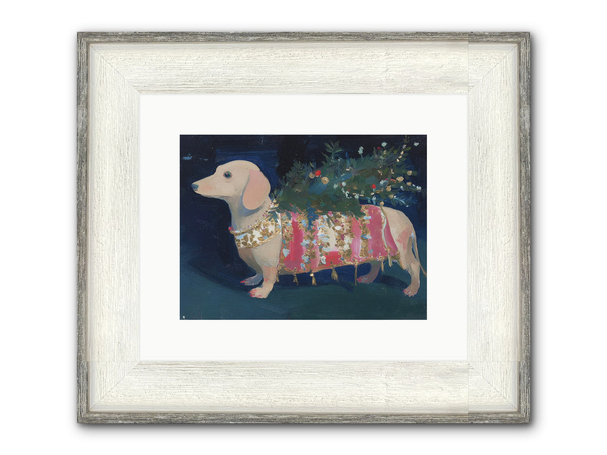 Dapper In December Framed Print - Driftwood White 12x9