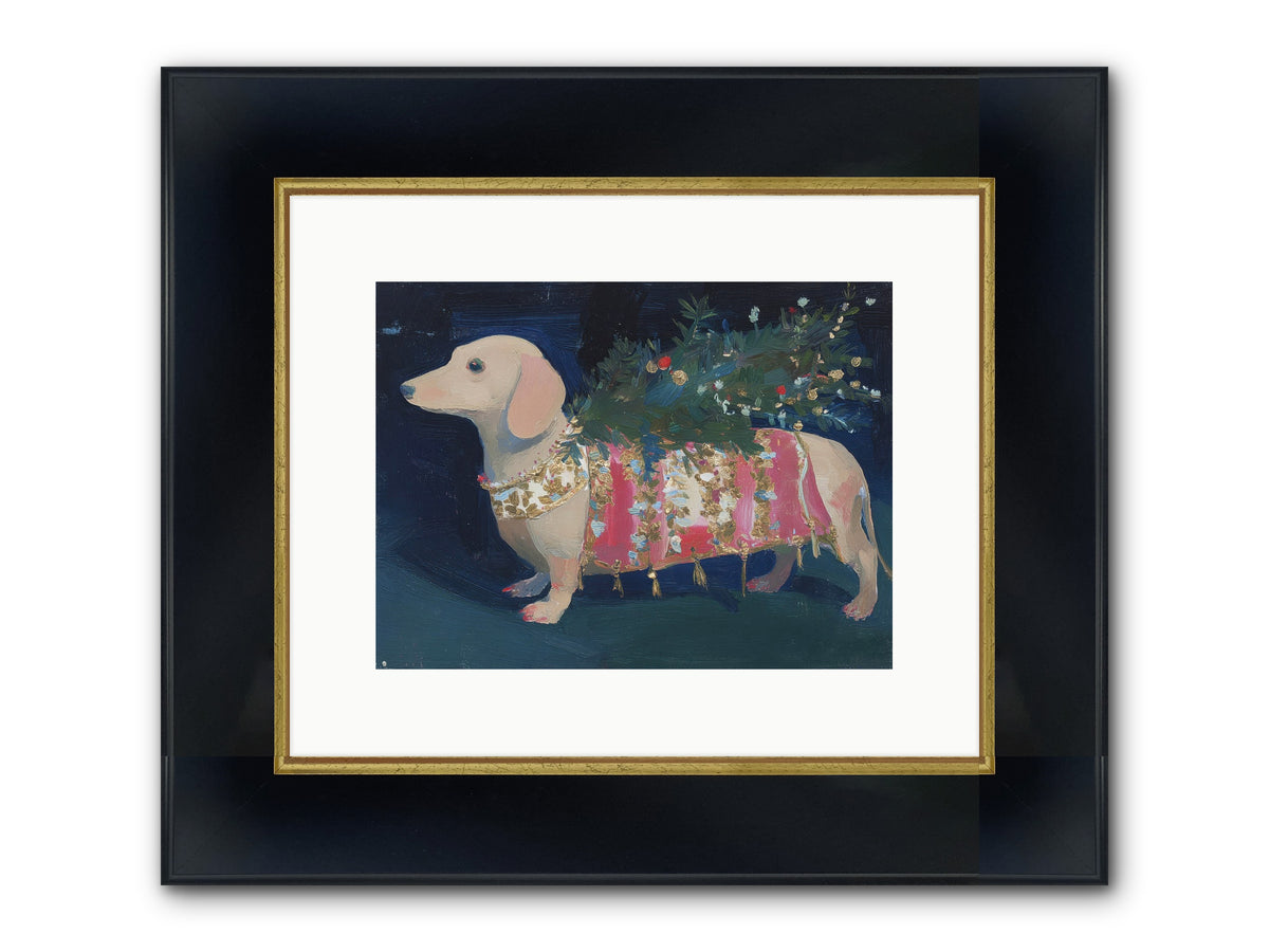 Dapper In December Framed Print - Wide Black w/Gold 12x9