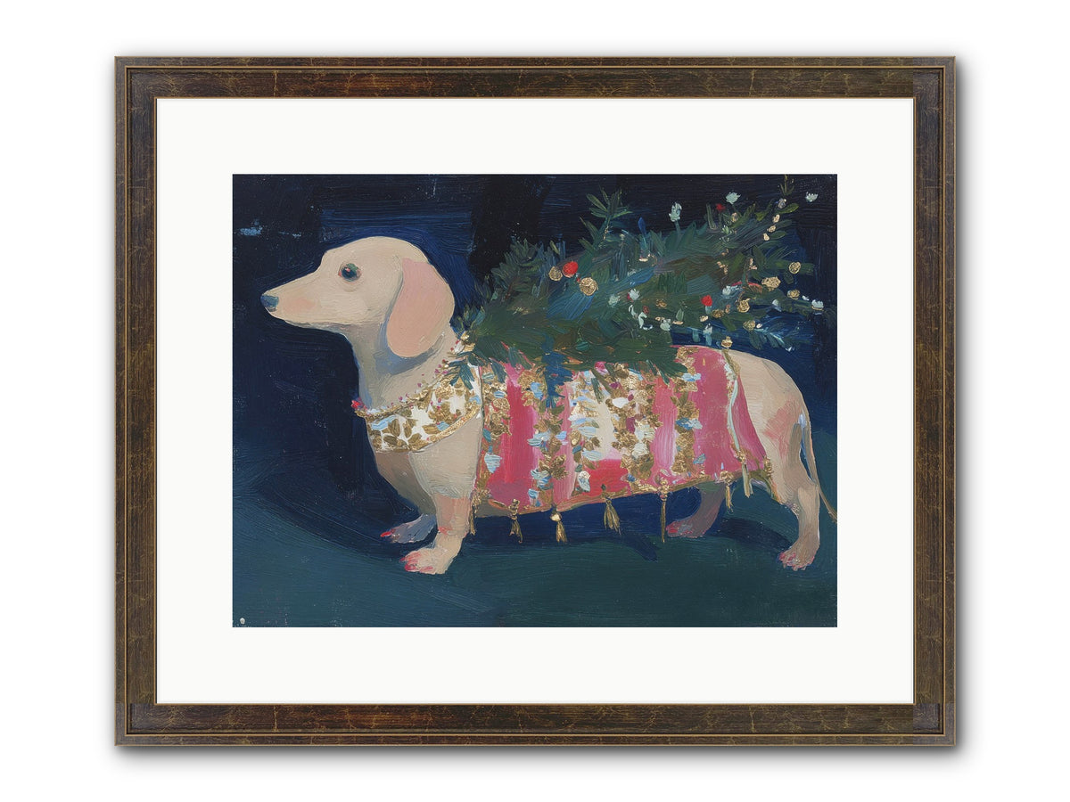 Dapper In December Framed Print - Slimwoods Black/Gold 16x12