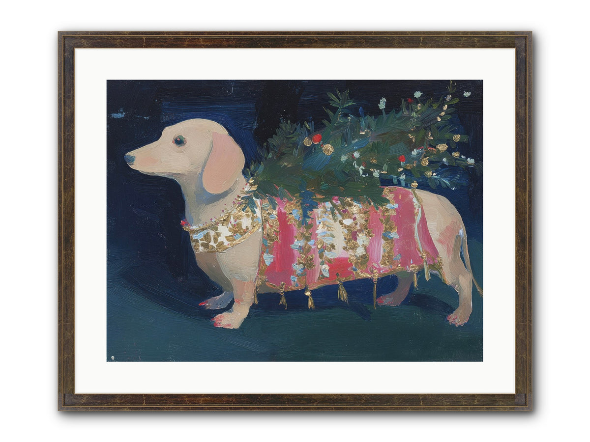 Dapper In December Framed Print - Slimwoods Black/Gold 24x18