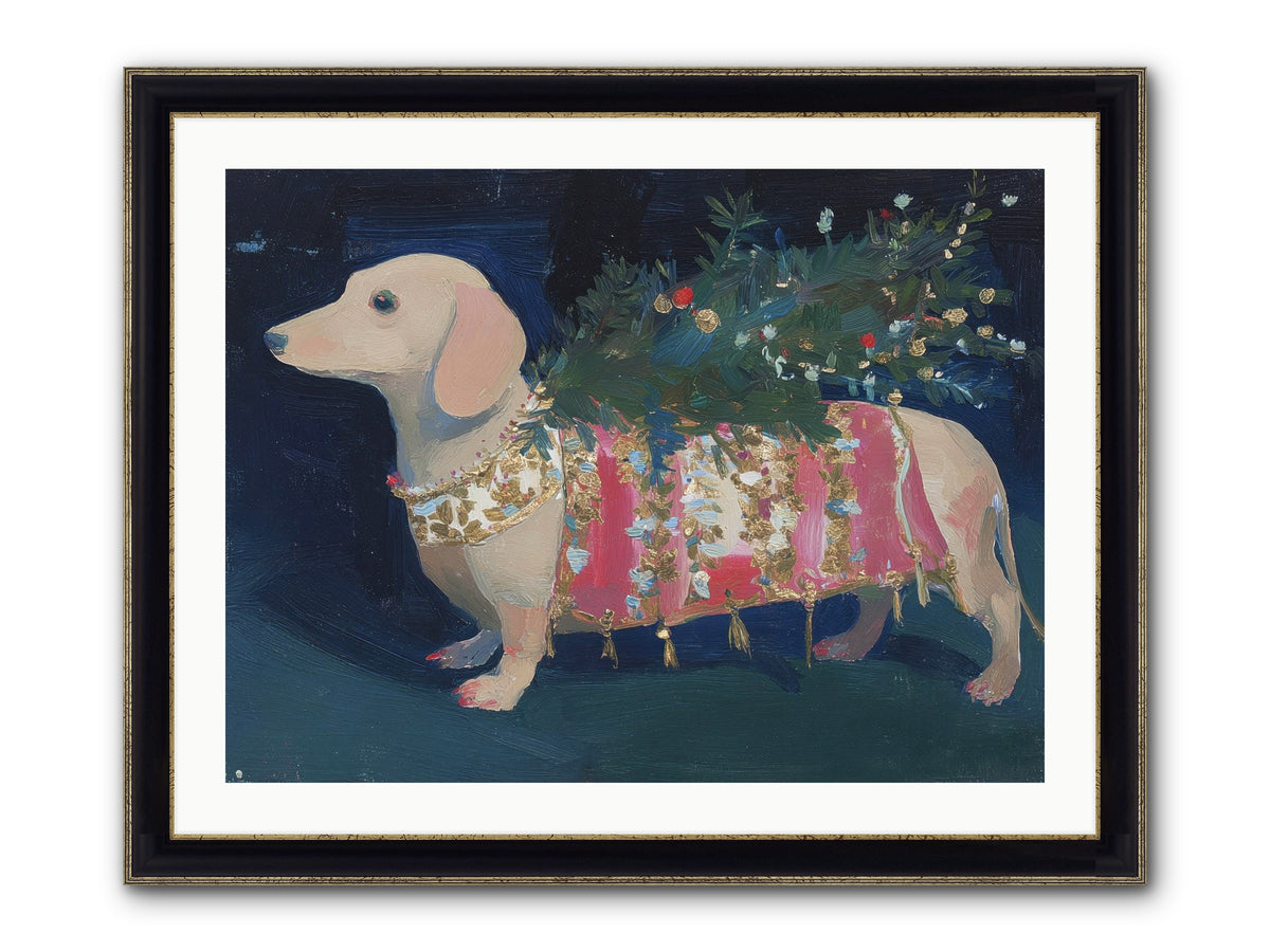 Dapper In December Framed Print - Black & Gold 32x24