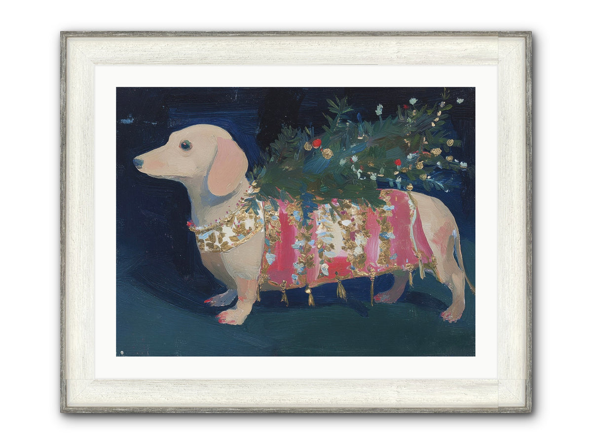 Dapper In December Framed Print - Driftwood White 32x24