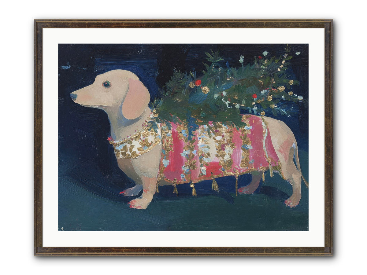 Dapper In December Framed Print - Slimwoods Black/Gold 32x24