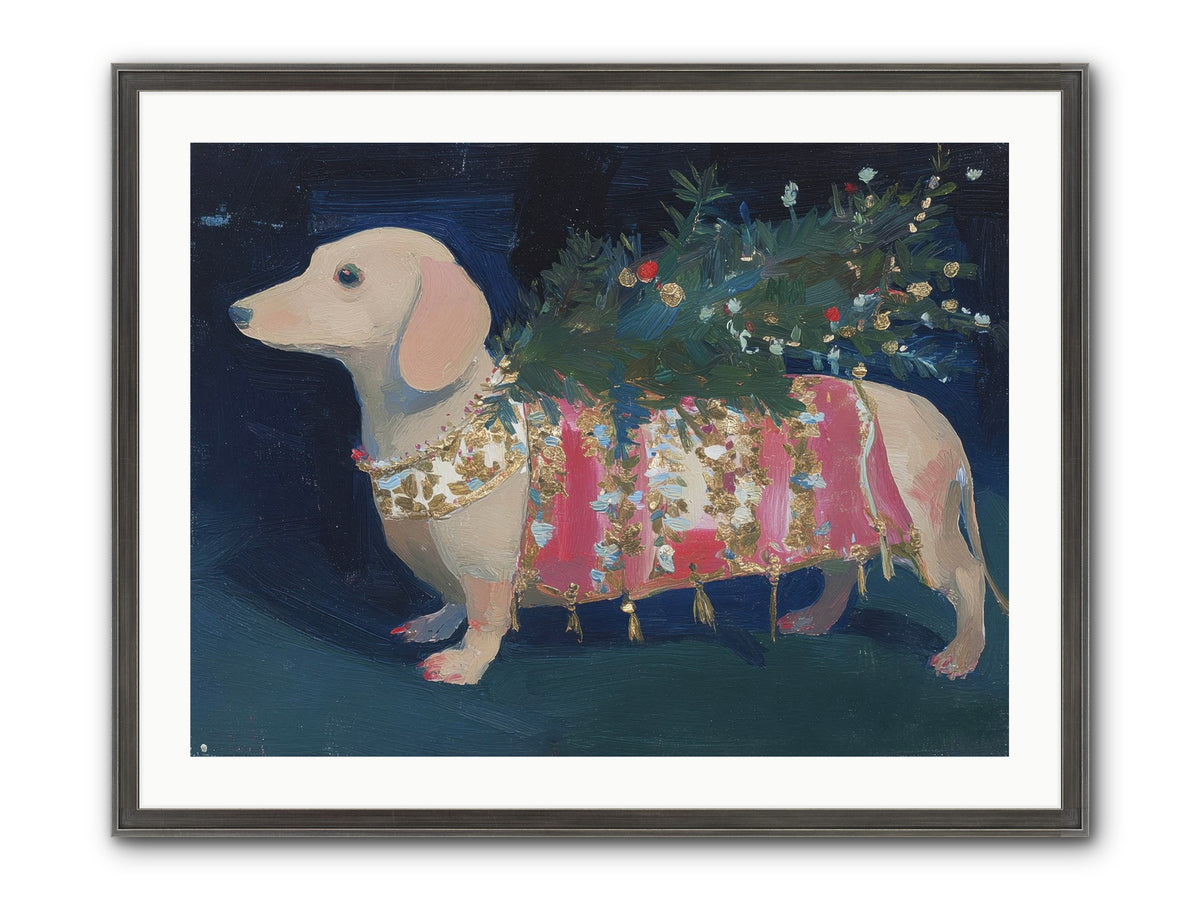 Dapper In December Framed Print - Slimwoods Black/Silver 32x24