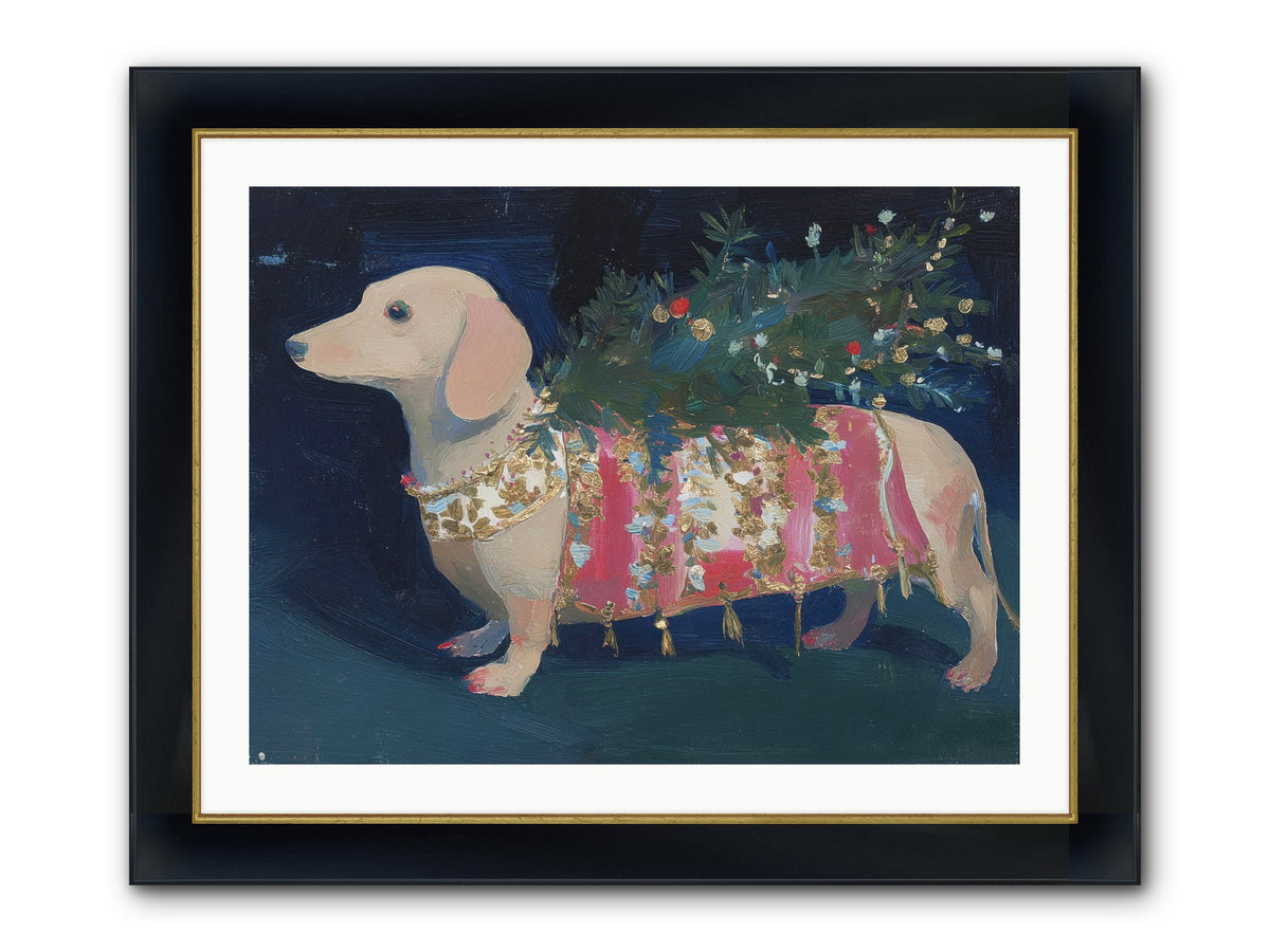 Dapper In December Framed Print - Wide Black w/Gold 32x24