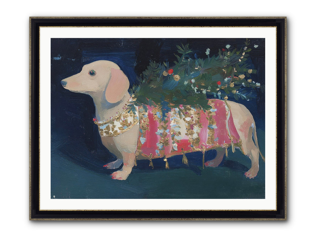 Dapper In December Framed Print - Black & Gold 40x30