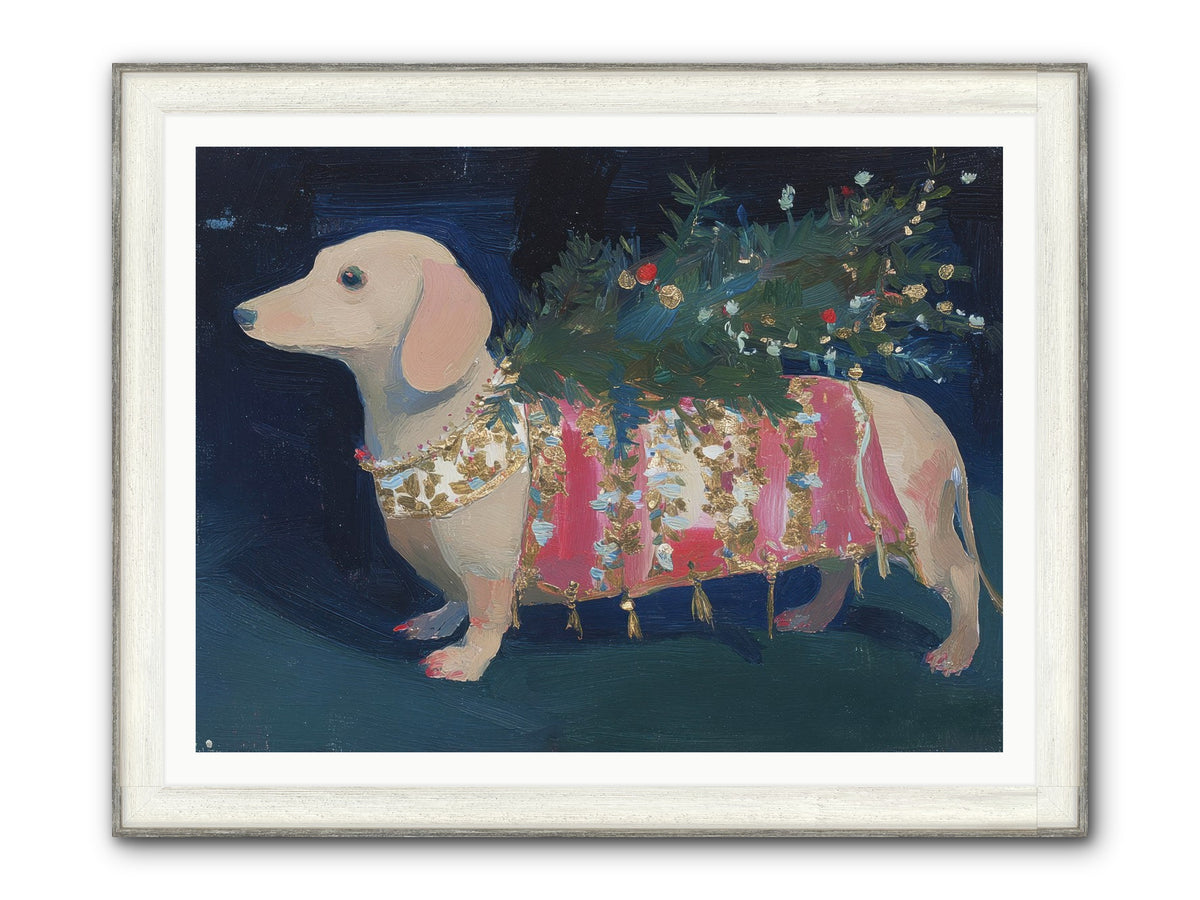 Dapper In December Framed Print - Driftwood White 48x36