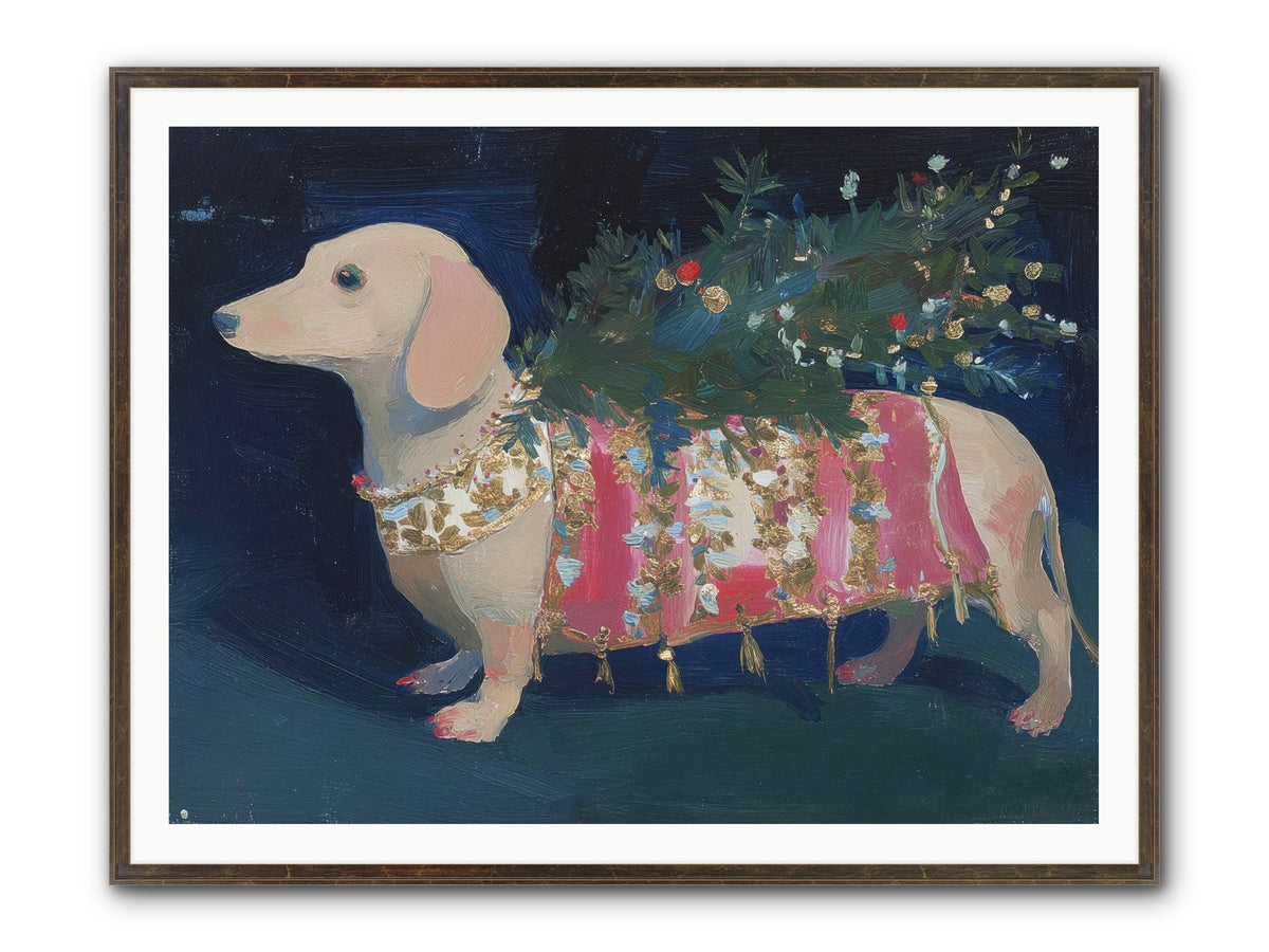 Dapper In December Framed Print - Slimwoods Black/Gold 48x36