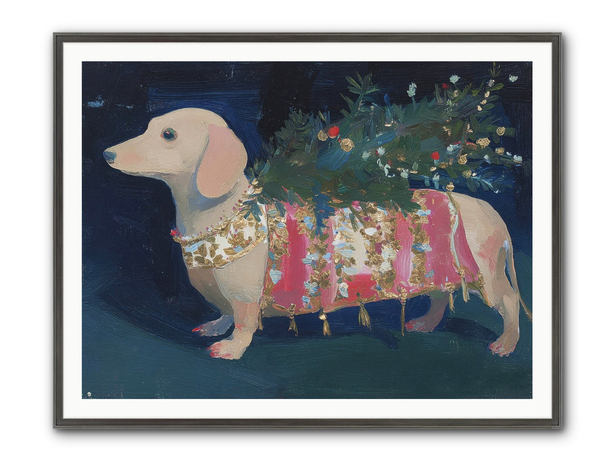 Dapper In December Framed Print - Slimwoods Black/Silver 48x36