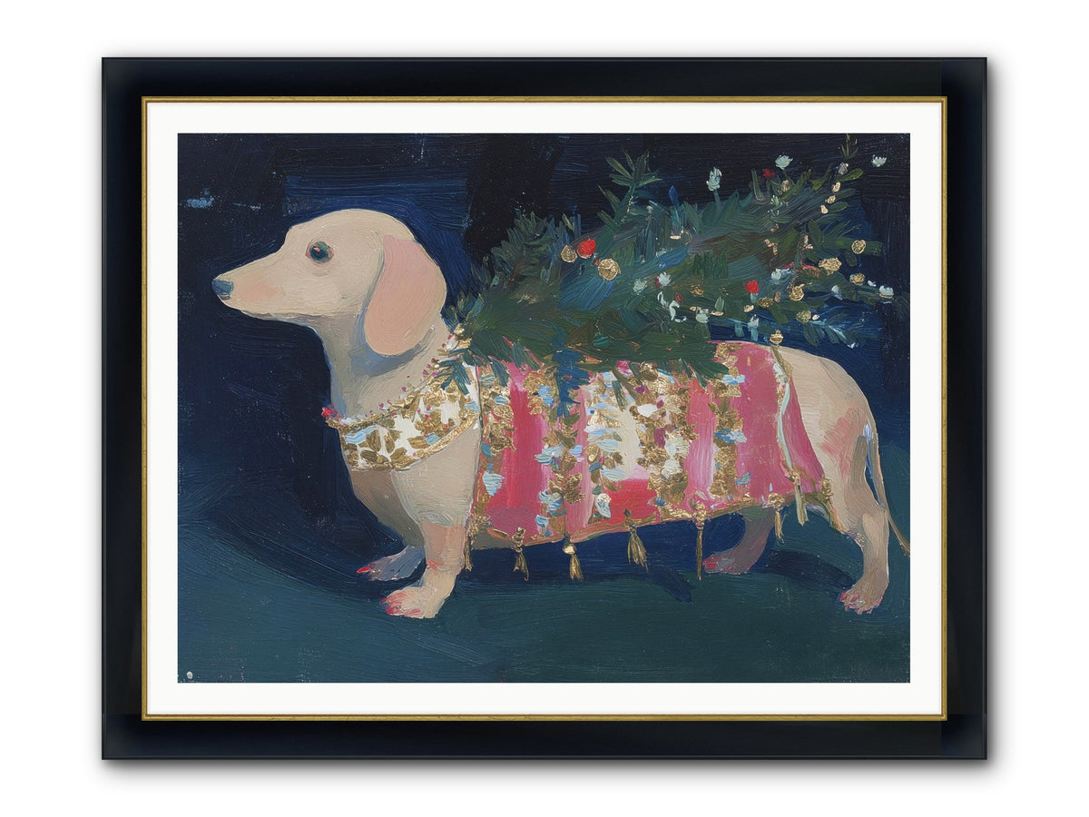 Dapper In December Framed Print - Wide Black w/Gold 48x36