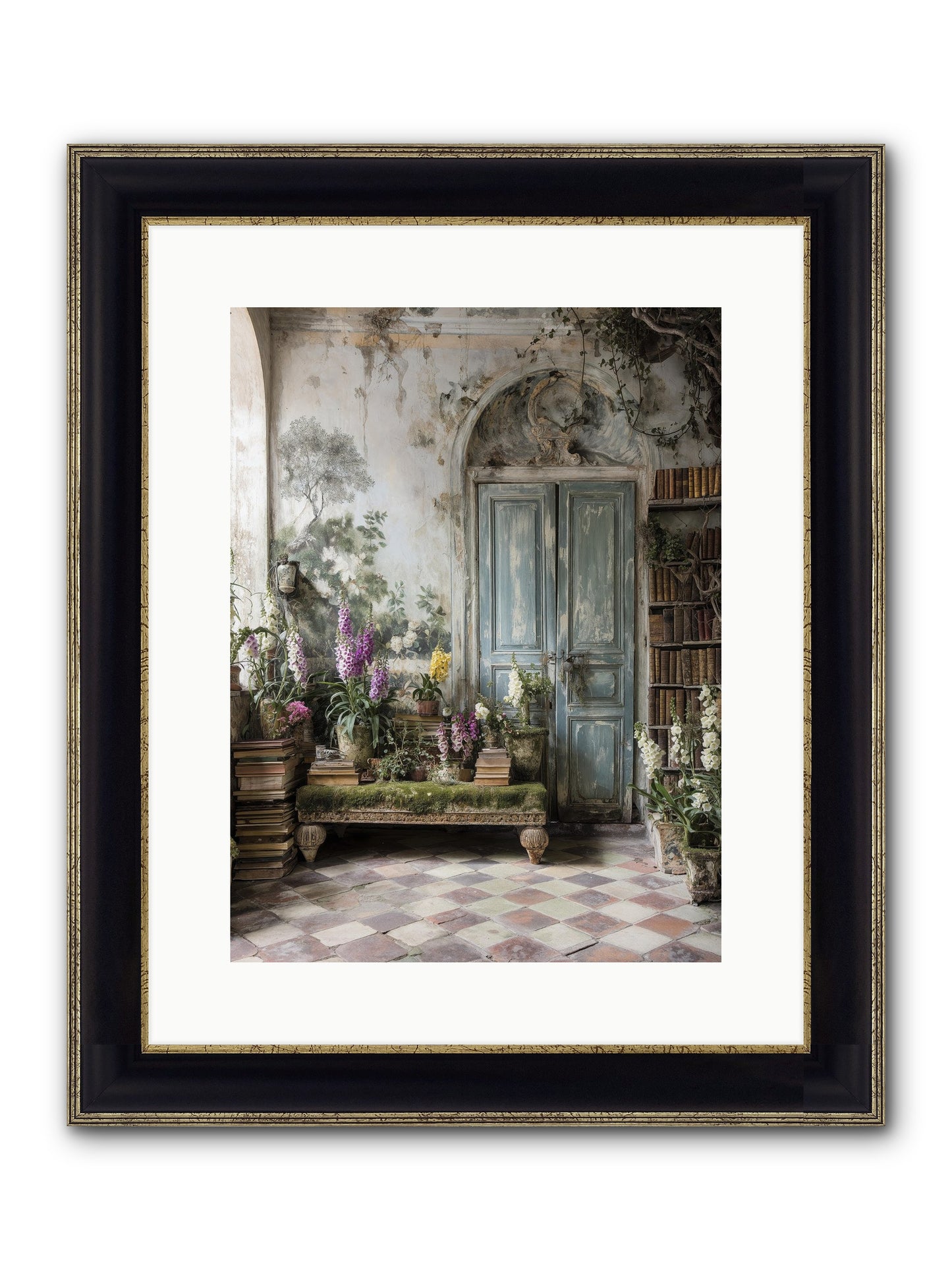 Darcy Framed Print - Black & Gold 12x16