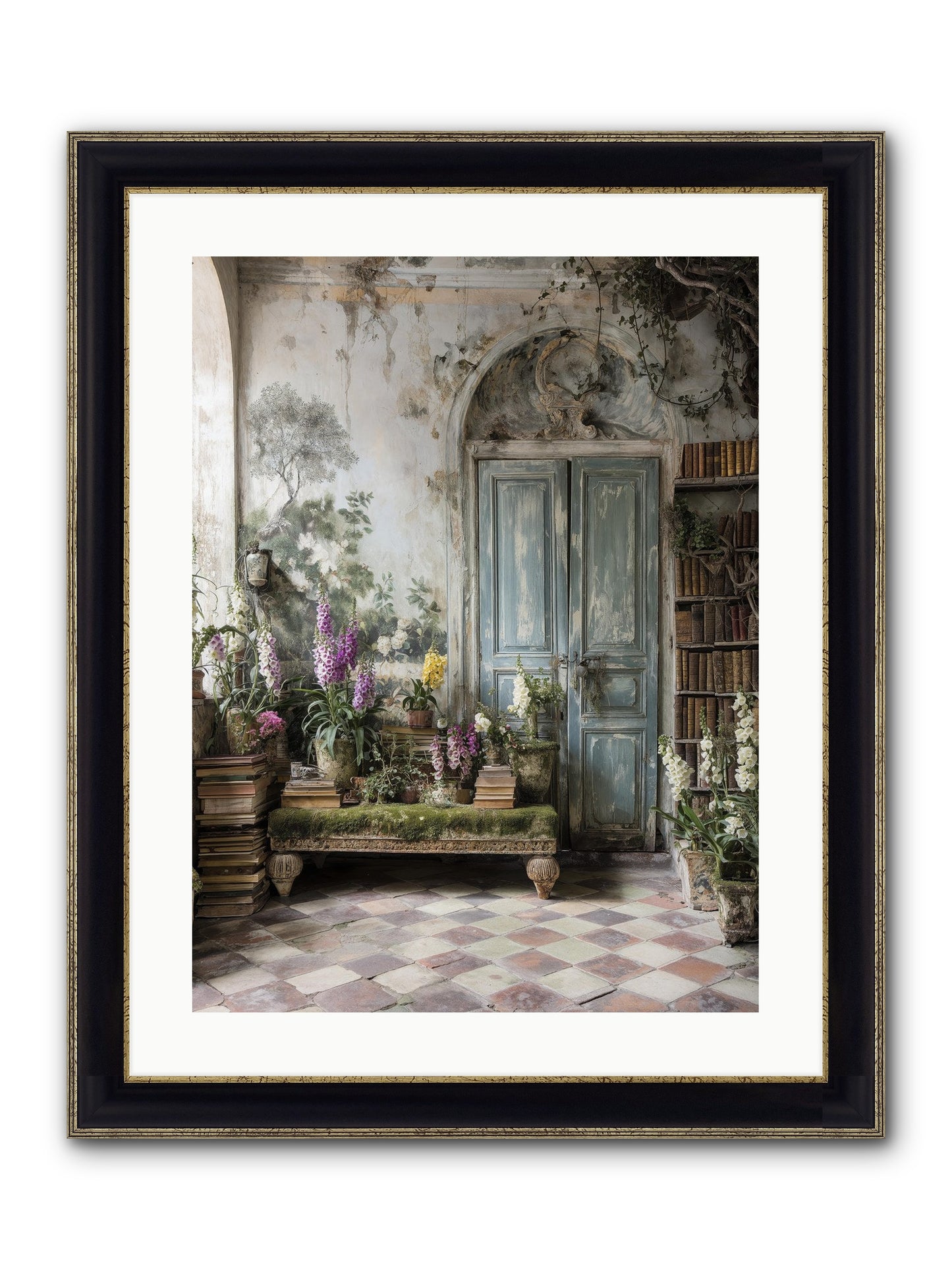 Darcy Framed Print - Black & Gold 18x24