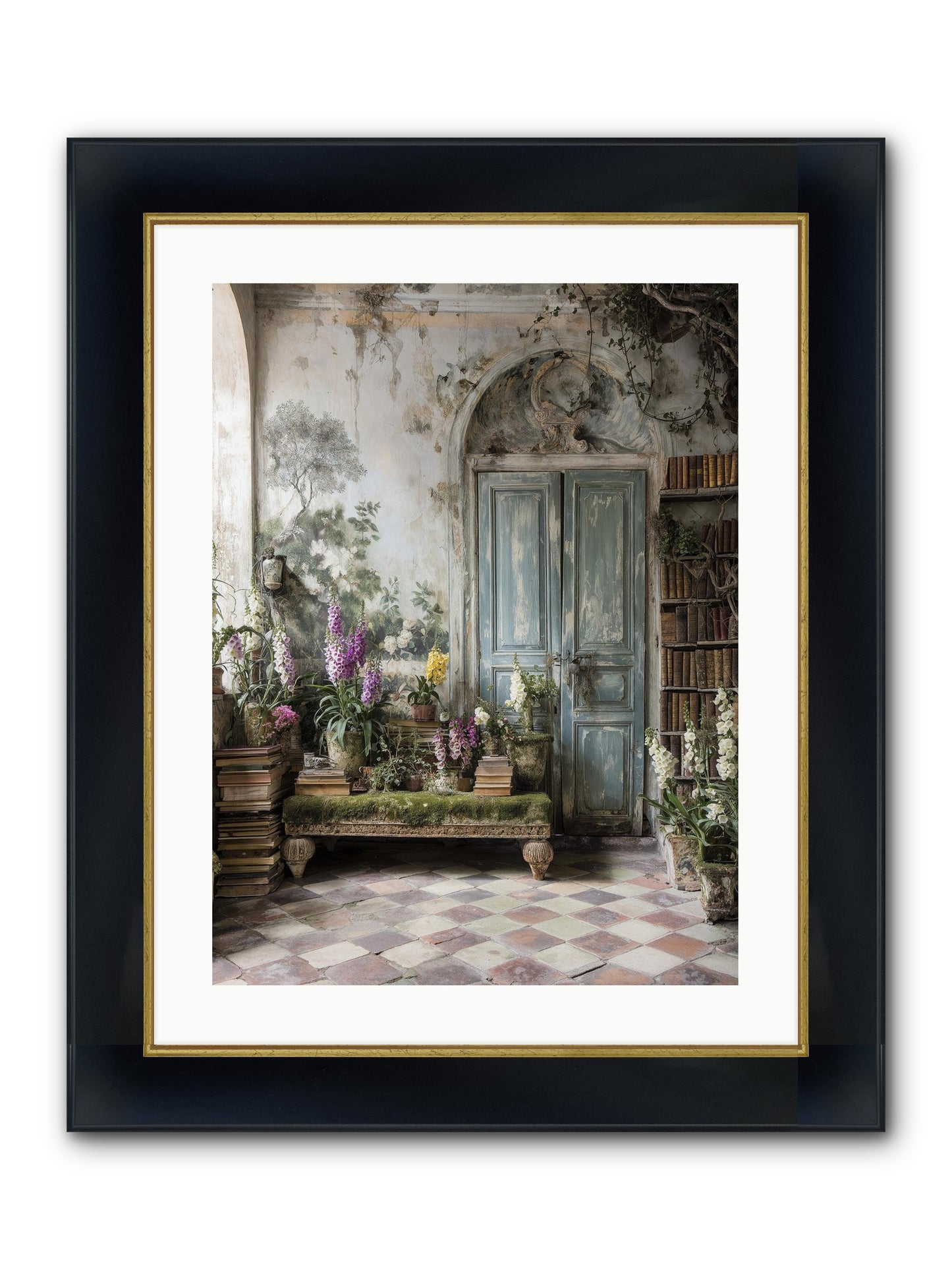 Darcy Framed Print - Wide Black w/Gold 18x24