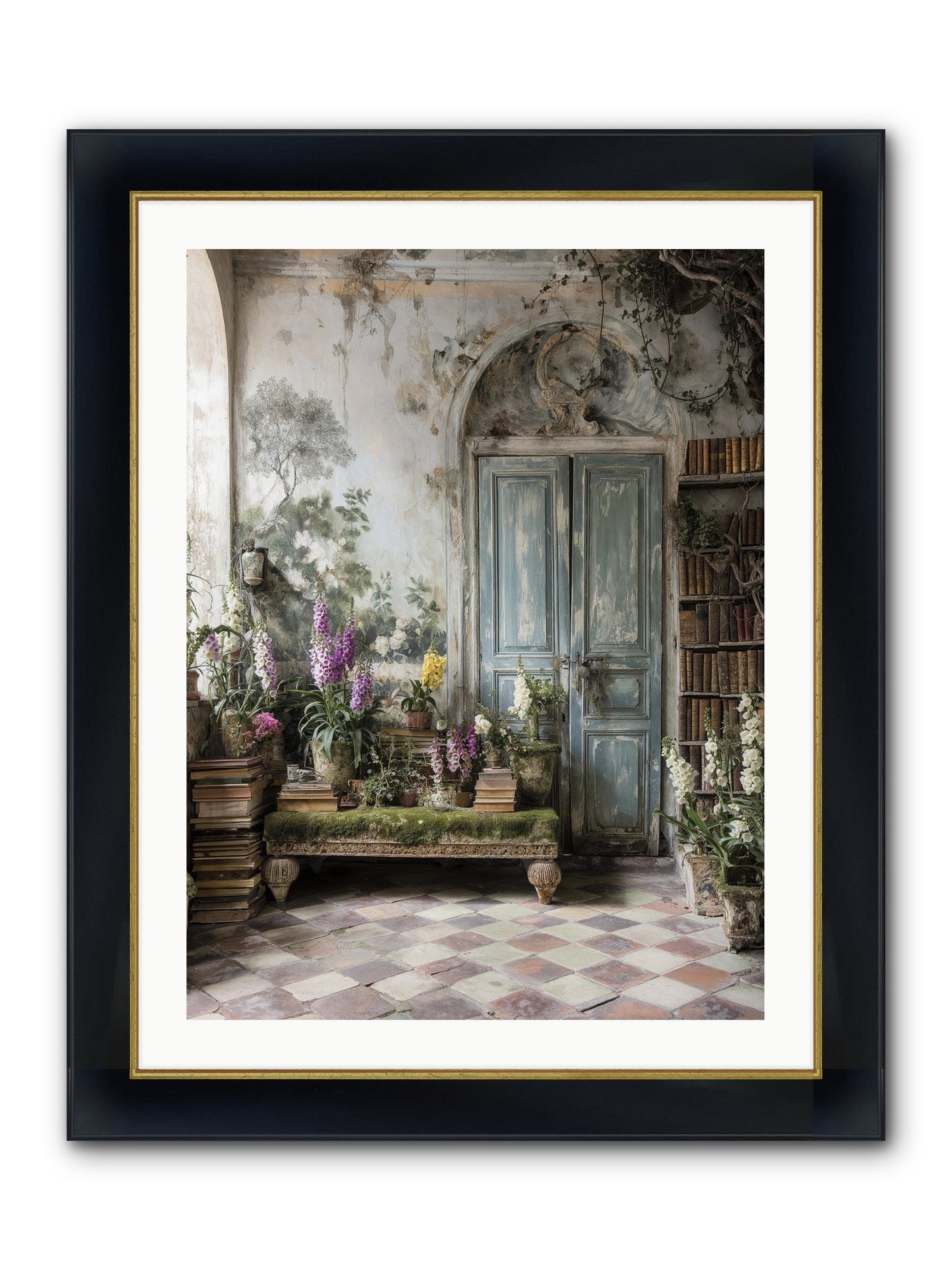 Darcy Framed Print - Wide Black w/Gold 24x32