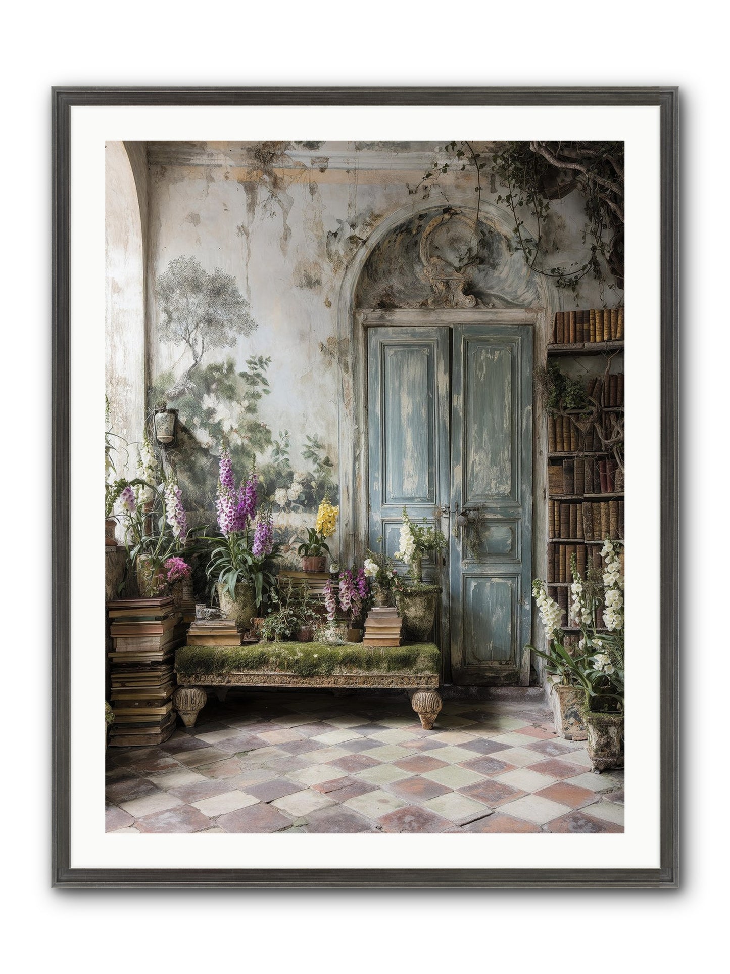 Darcy Framed Print - Slimwoods Black/Silver 30x40
