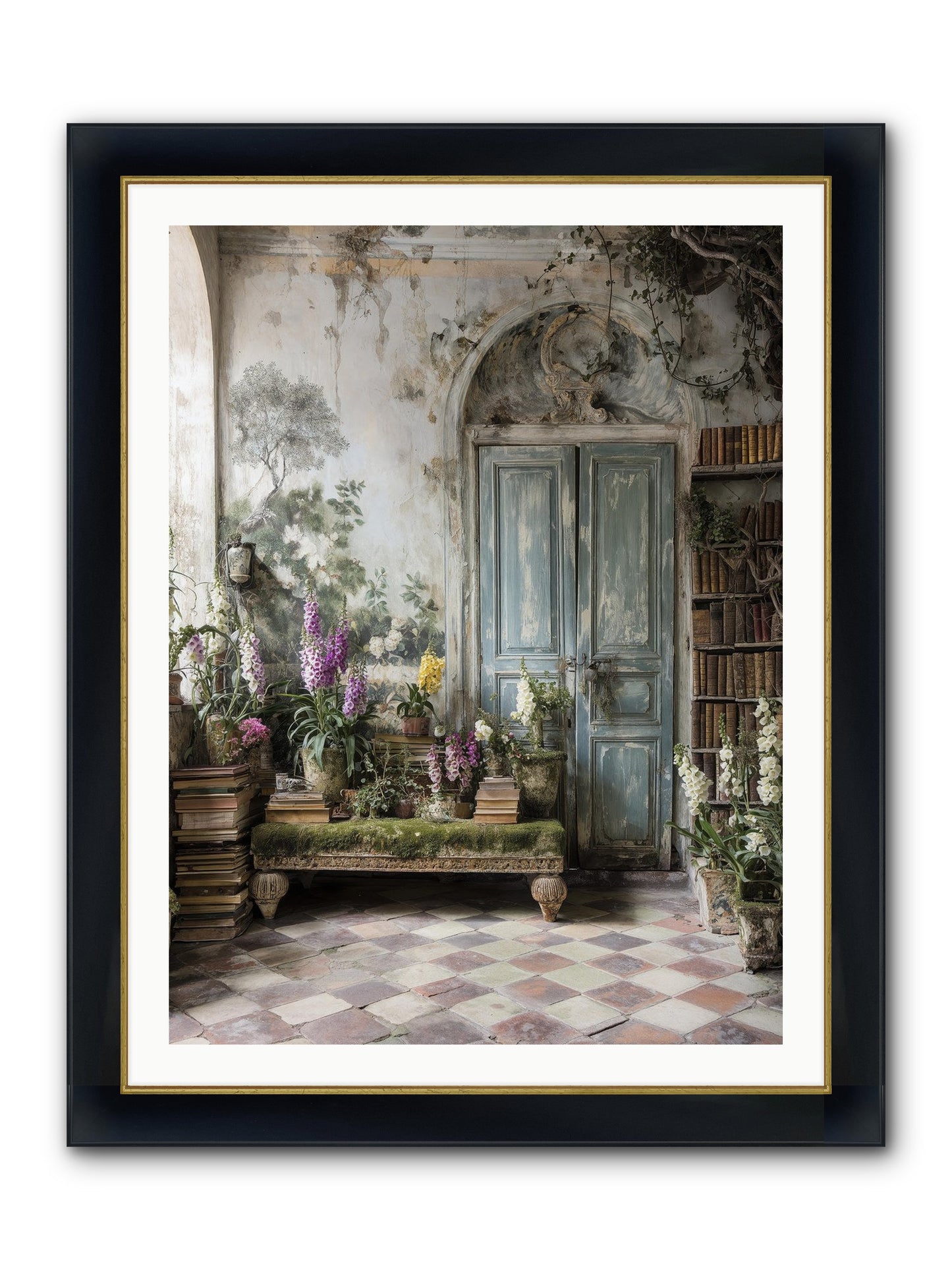 Darcy Framed Print - Wide Black w/Gold 30x40