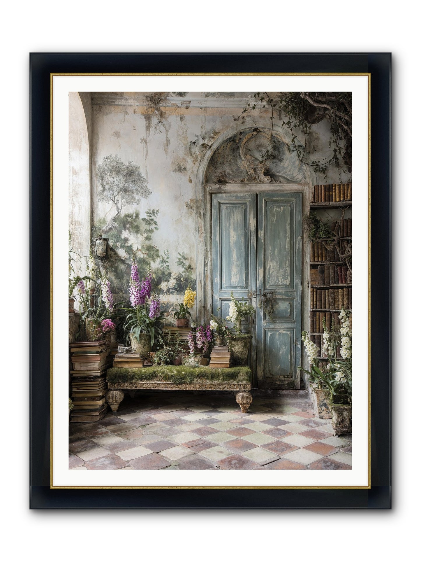 Darcy Framed Print - Wide Black w/Gold 36x48