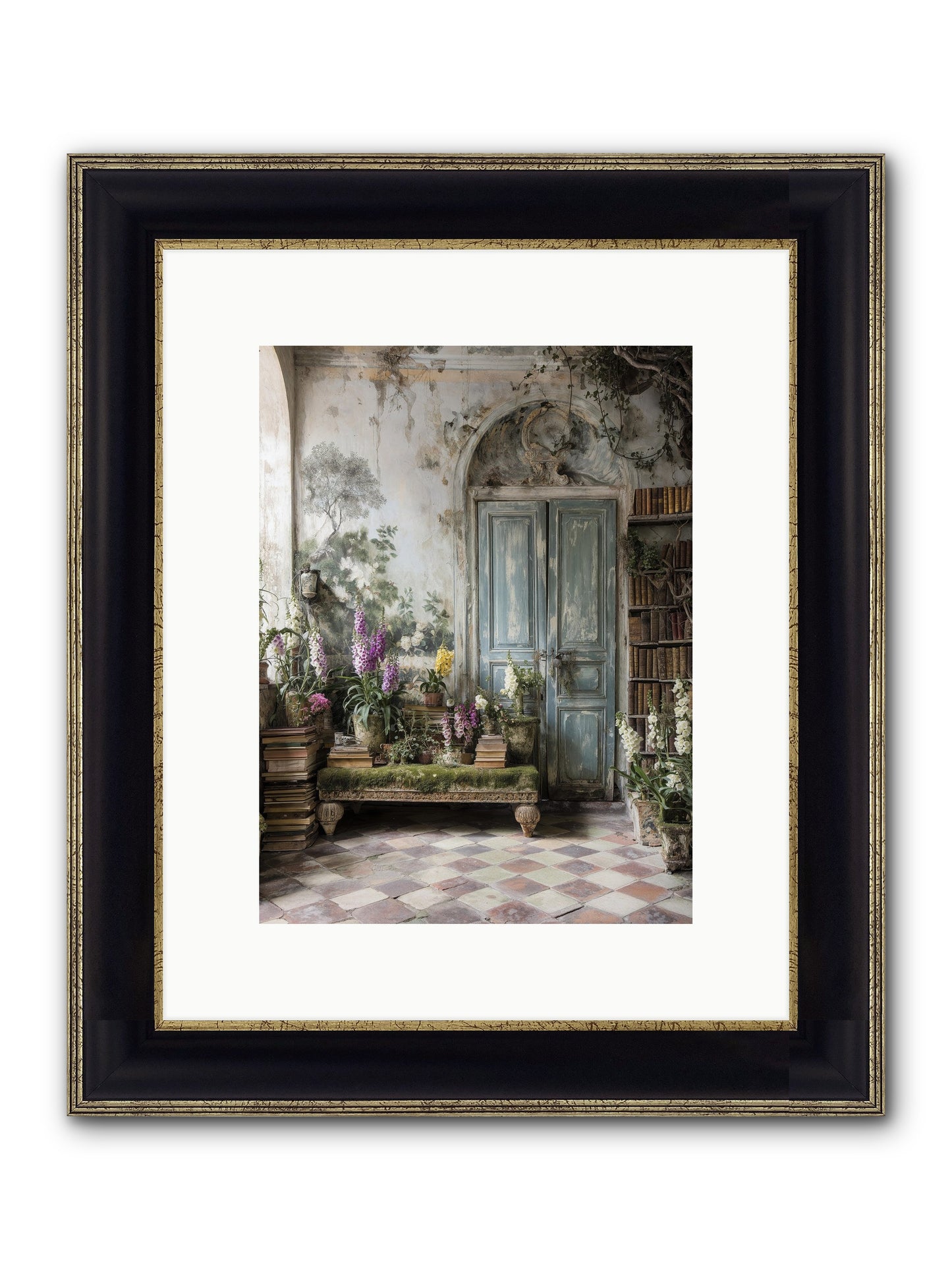 Darcy Framed Print - Black & Gold 9x12