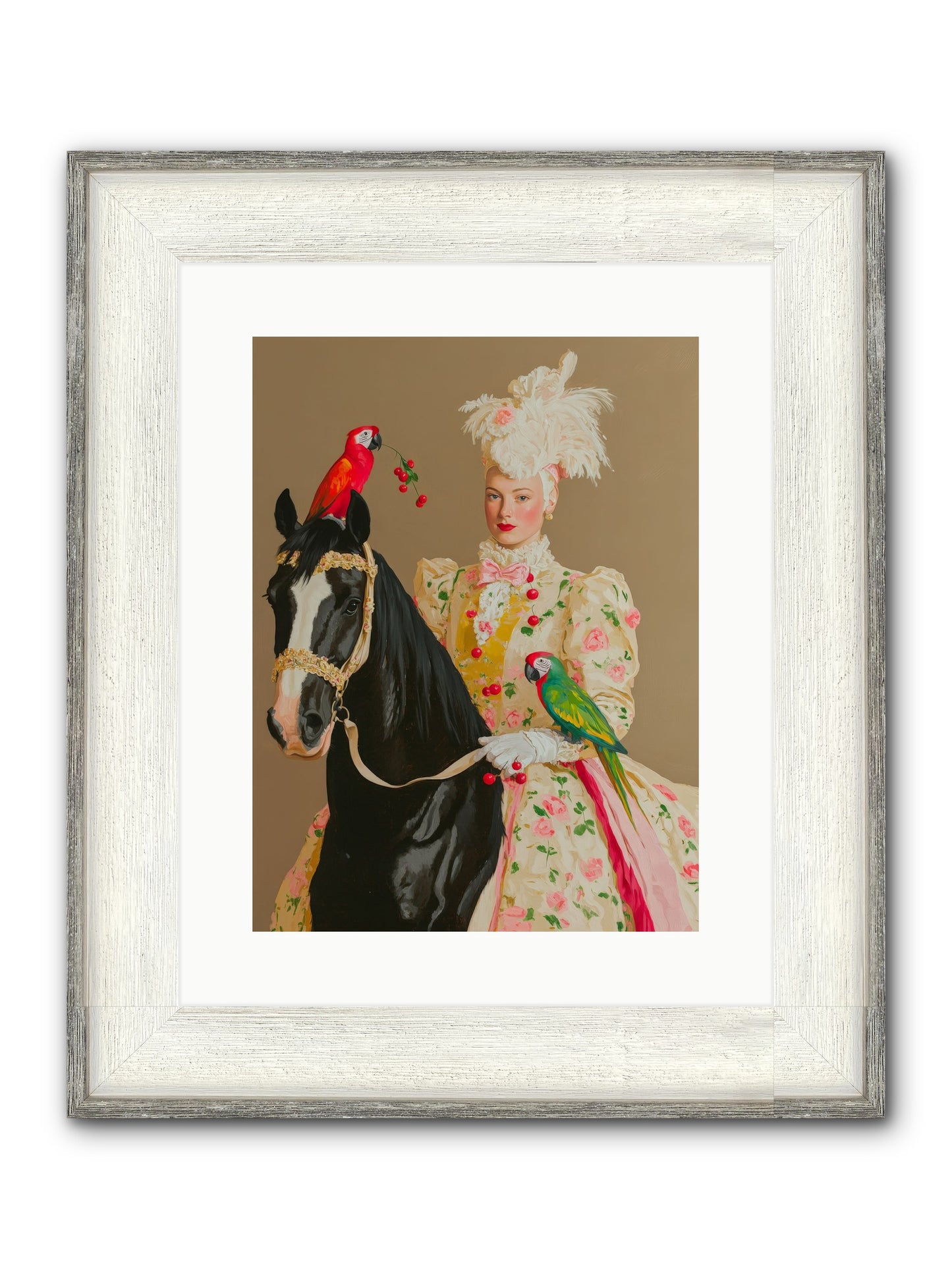 Darjeeling & Dressage Framed Print - Driftwood White 12x16