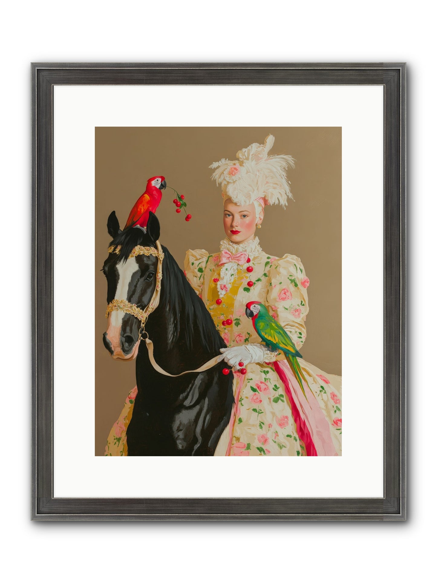Darjeeling & Dressage Framed Print - Slimwoods Black/Silver 12x16