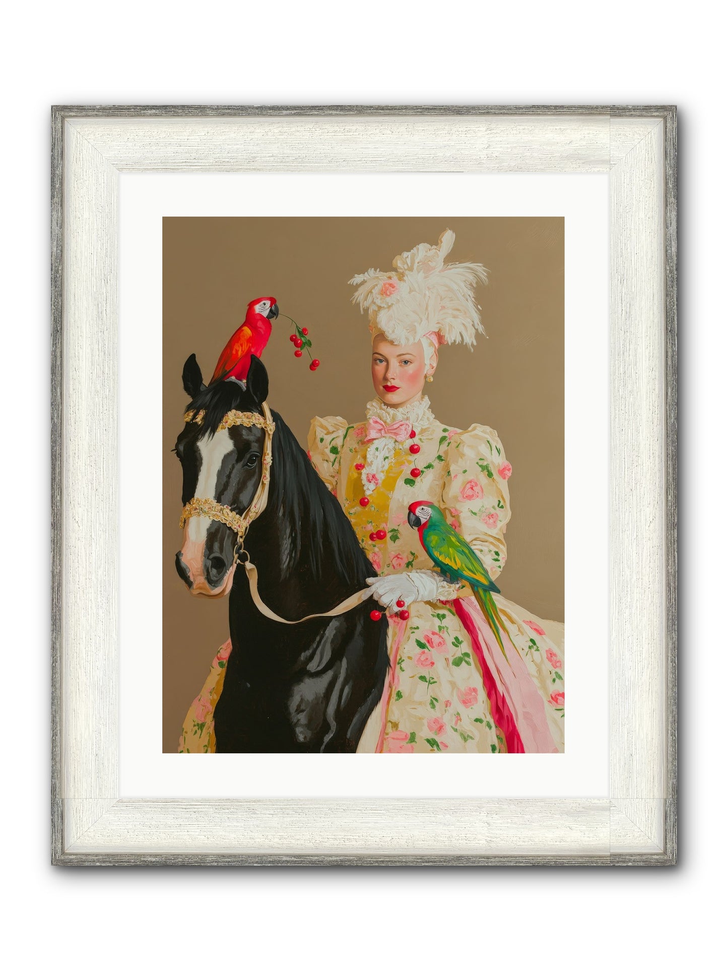 Darjeeling & Dressage Framed Print - Driftwood White 18x24