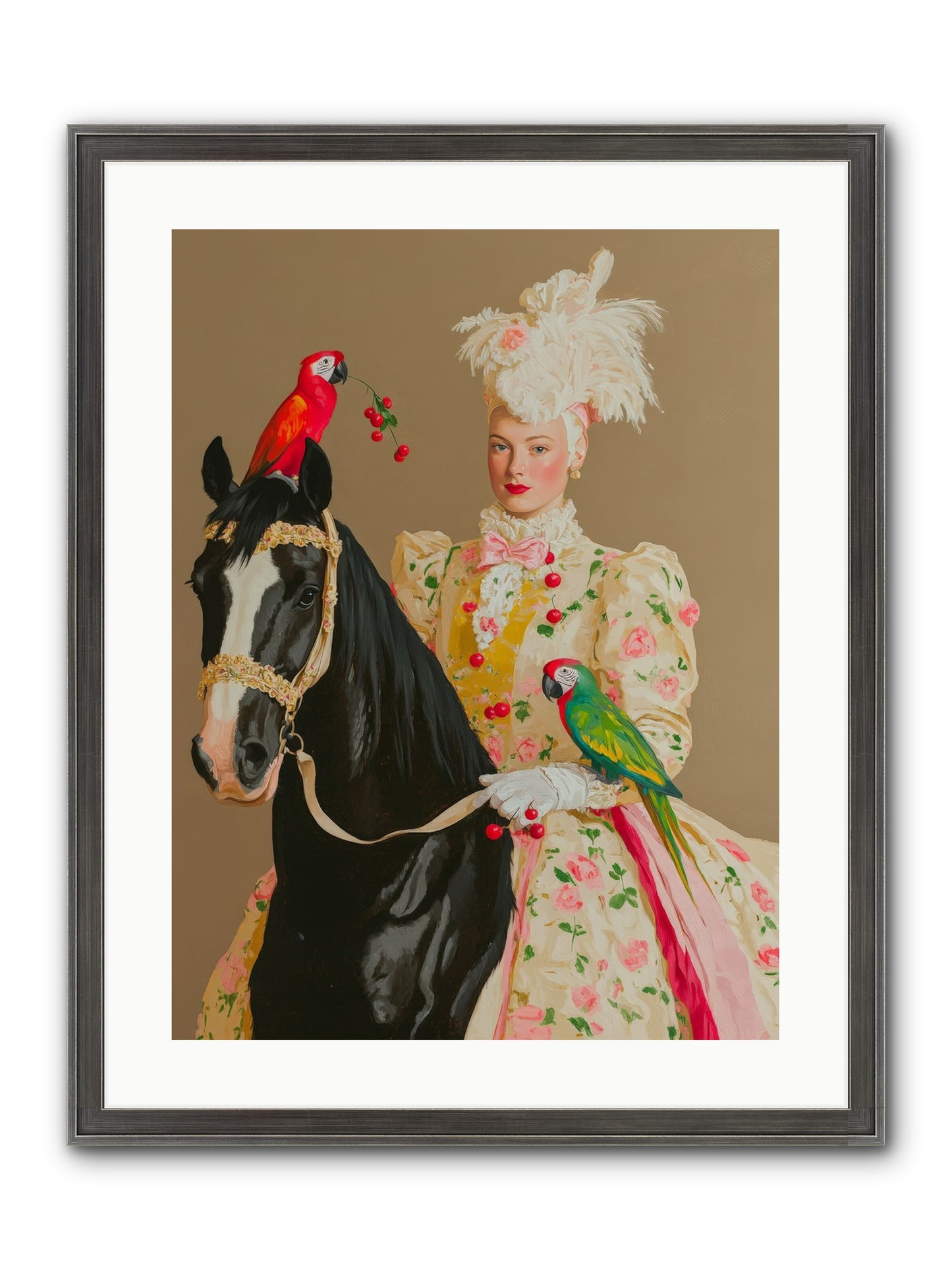 Darjeeling & Dressage Framed Print - Slimwoods Black/Silver 18x24