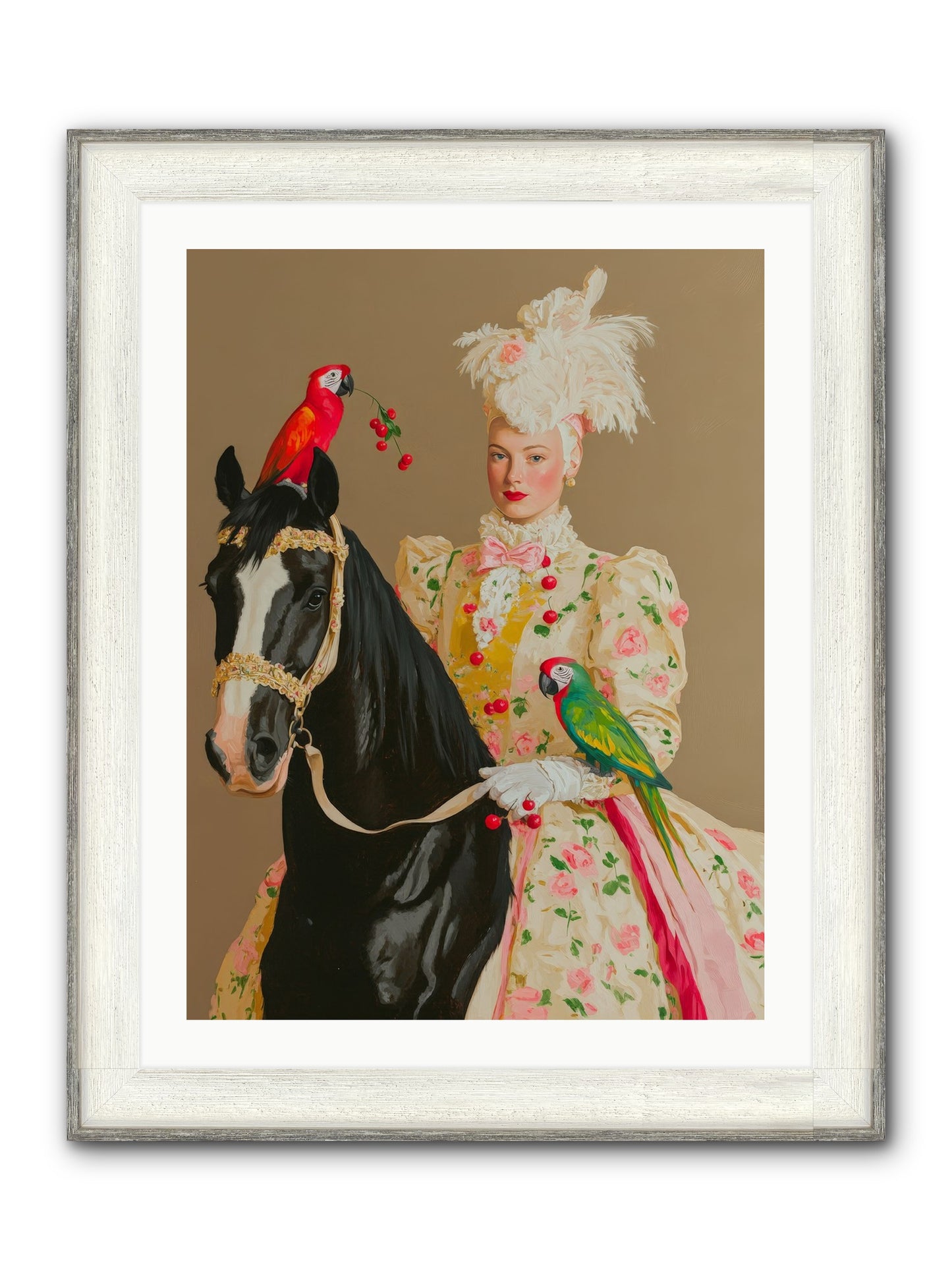 Darjeeling & Dressage Framed Print - Driftwood White 24x32